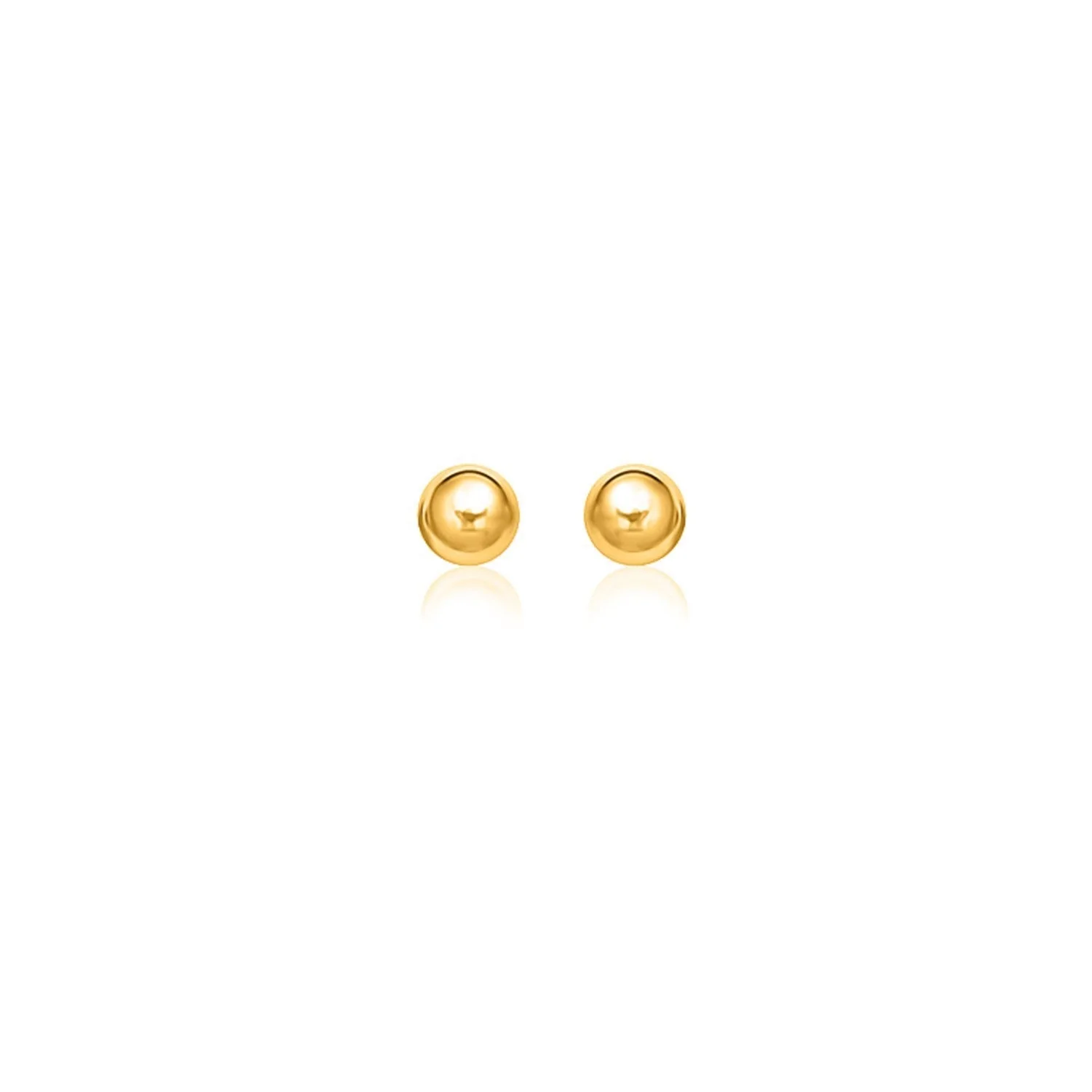 14k Yellow Gold Round Stud Earrings (6.0 mm) - Image 4