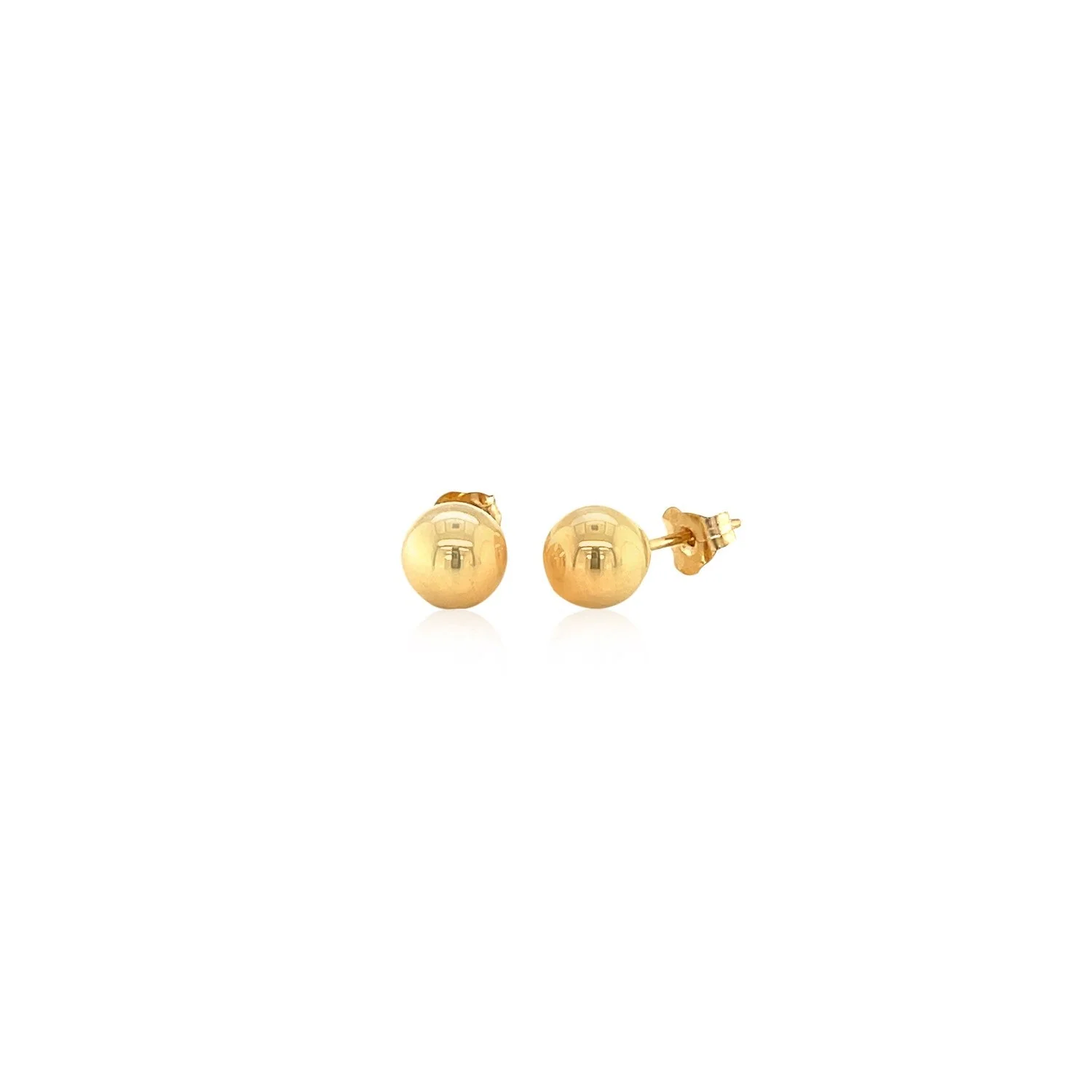 14k Yellow Gold Round Stud Earrings (6.0 mm) - Image 5