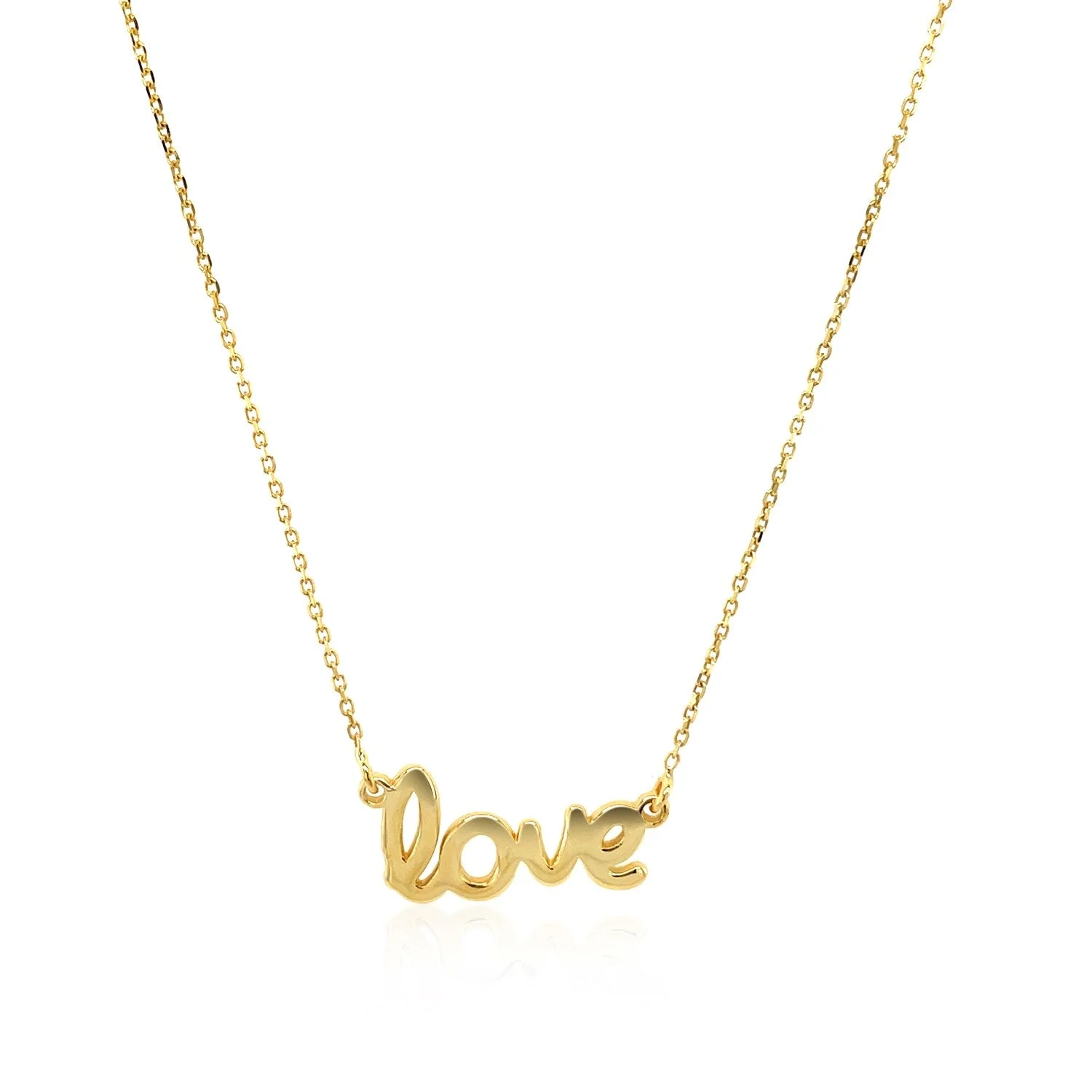 14k Yellow Gold Script LOVE Necklace - Image 7