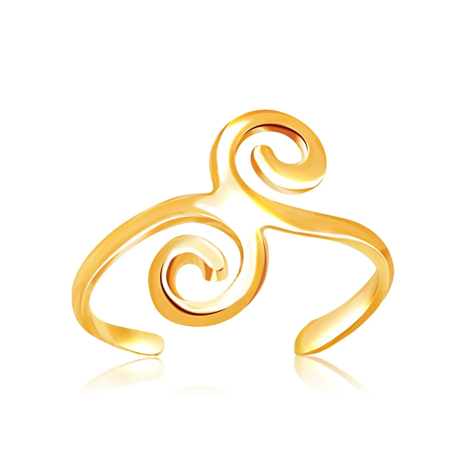 14k Yellow Gold Scrollwork Motif Toe Ring - Image 2