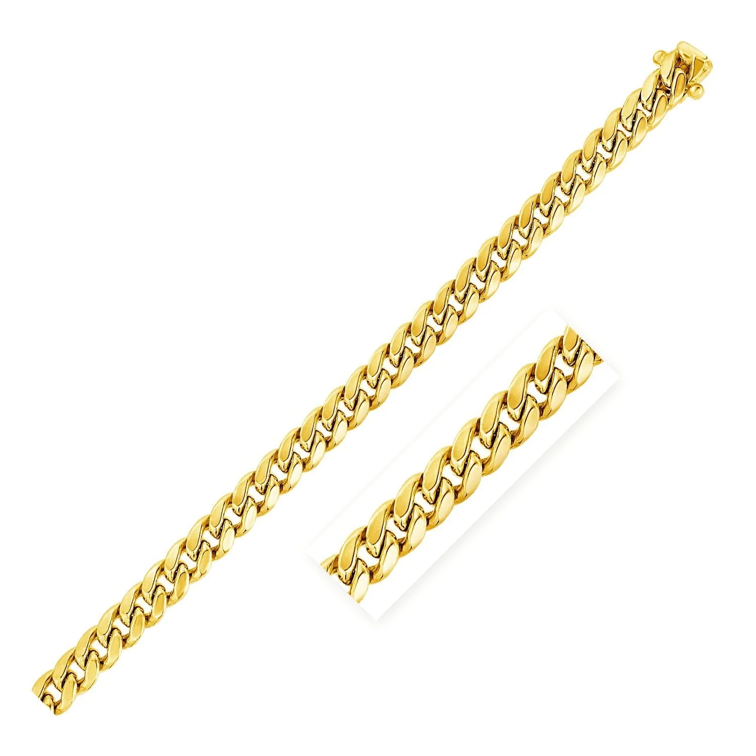 14k Yellow Gold Semi Solid Miami Cuban Bracelet (5.00 mm) - Image 2