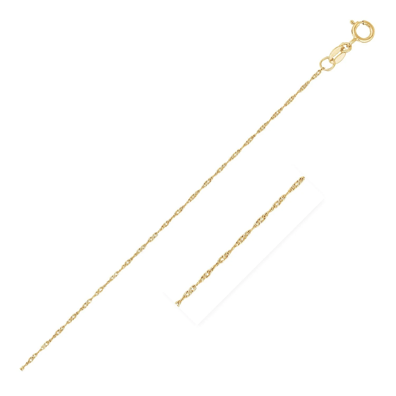 14k Yellow Gold Singapore Chain 0.6mm - Image 6