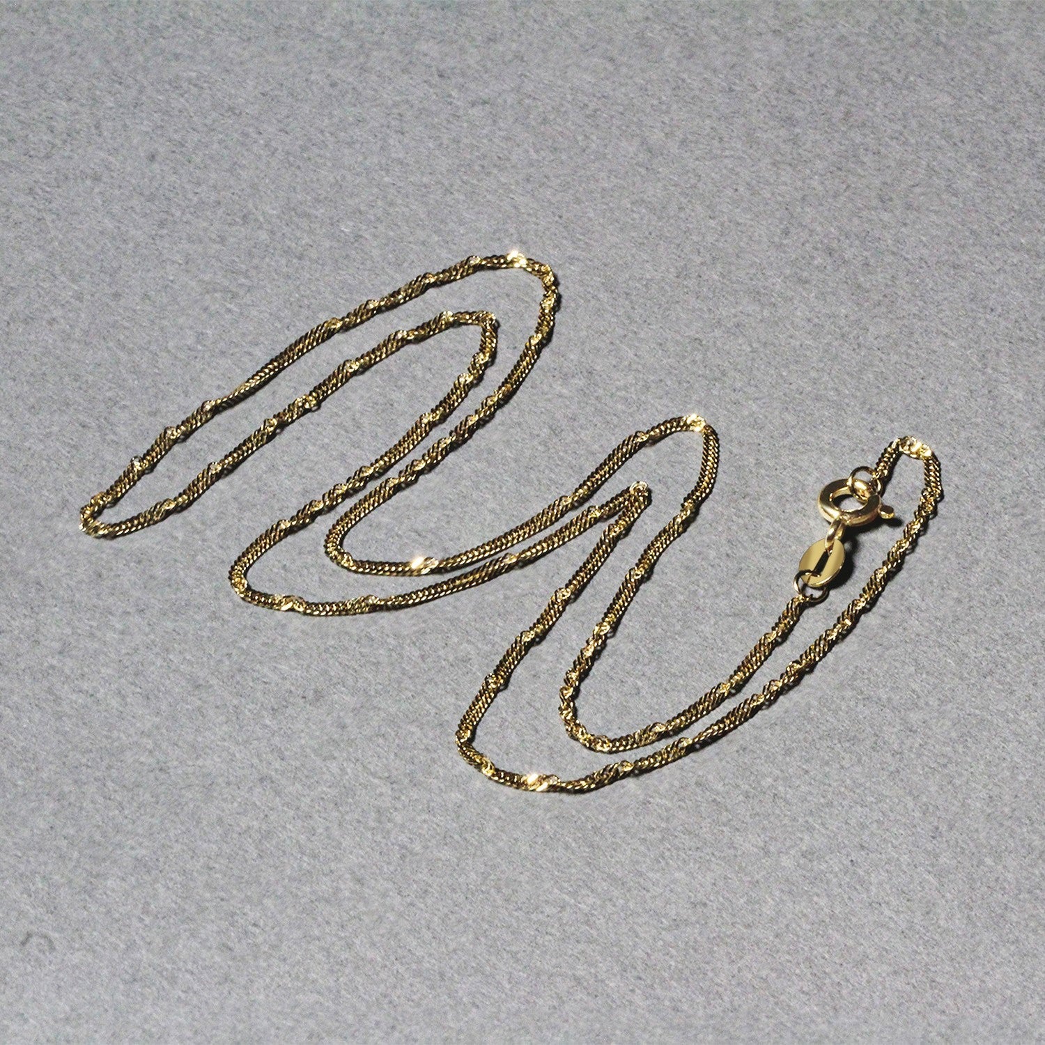 14k Yellow Gold Singapore Chain 1.5mm - Image 11
