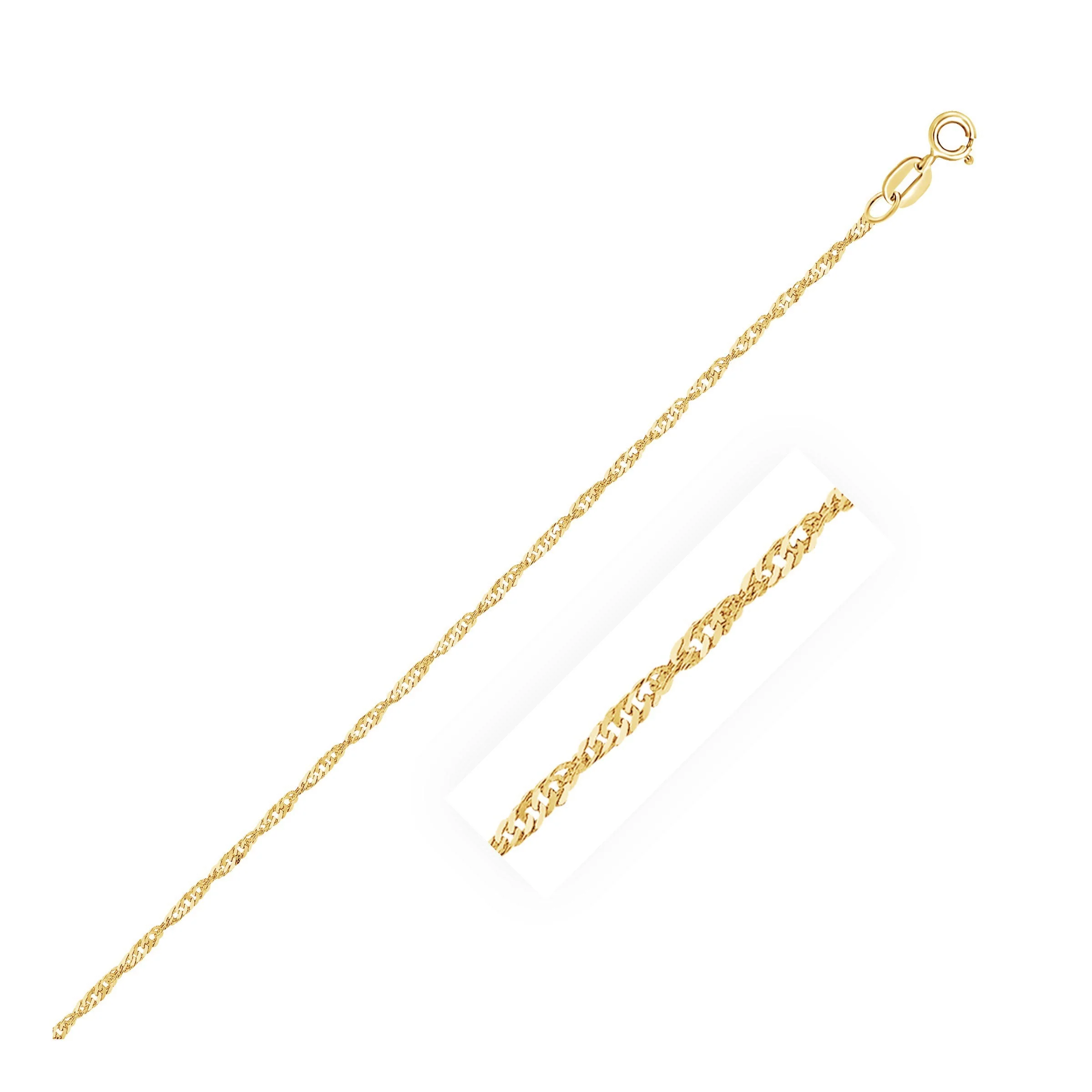 14k Yellow Gold Singapore Chain 1.5mm - Image 7