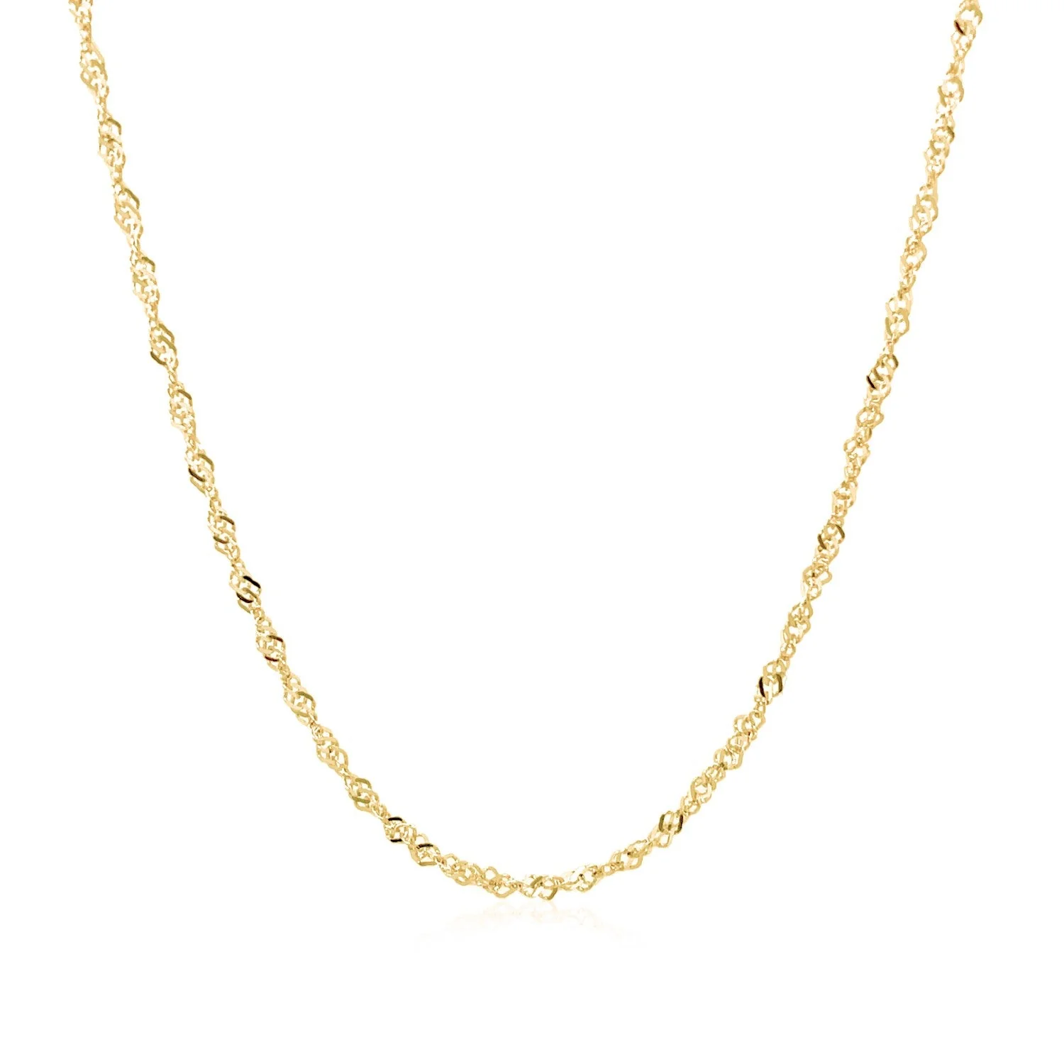14k Yellow Gold Singapore Chain 1.5mm - Image 8