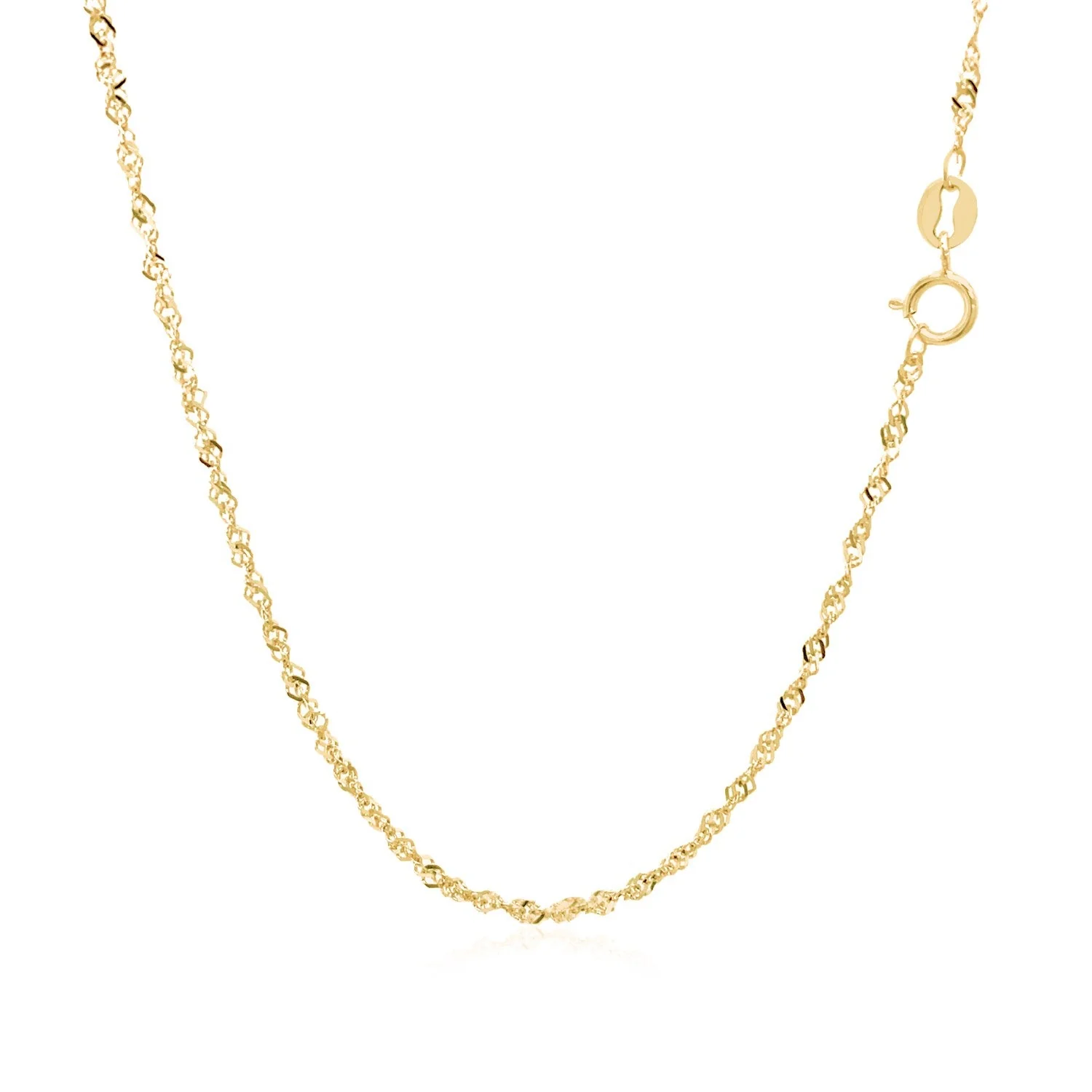 14k Yellow Gold Singapore Chain 1.5mm - Image 9