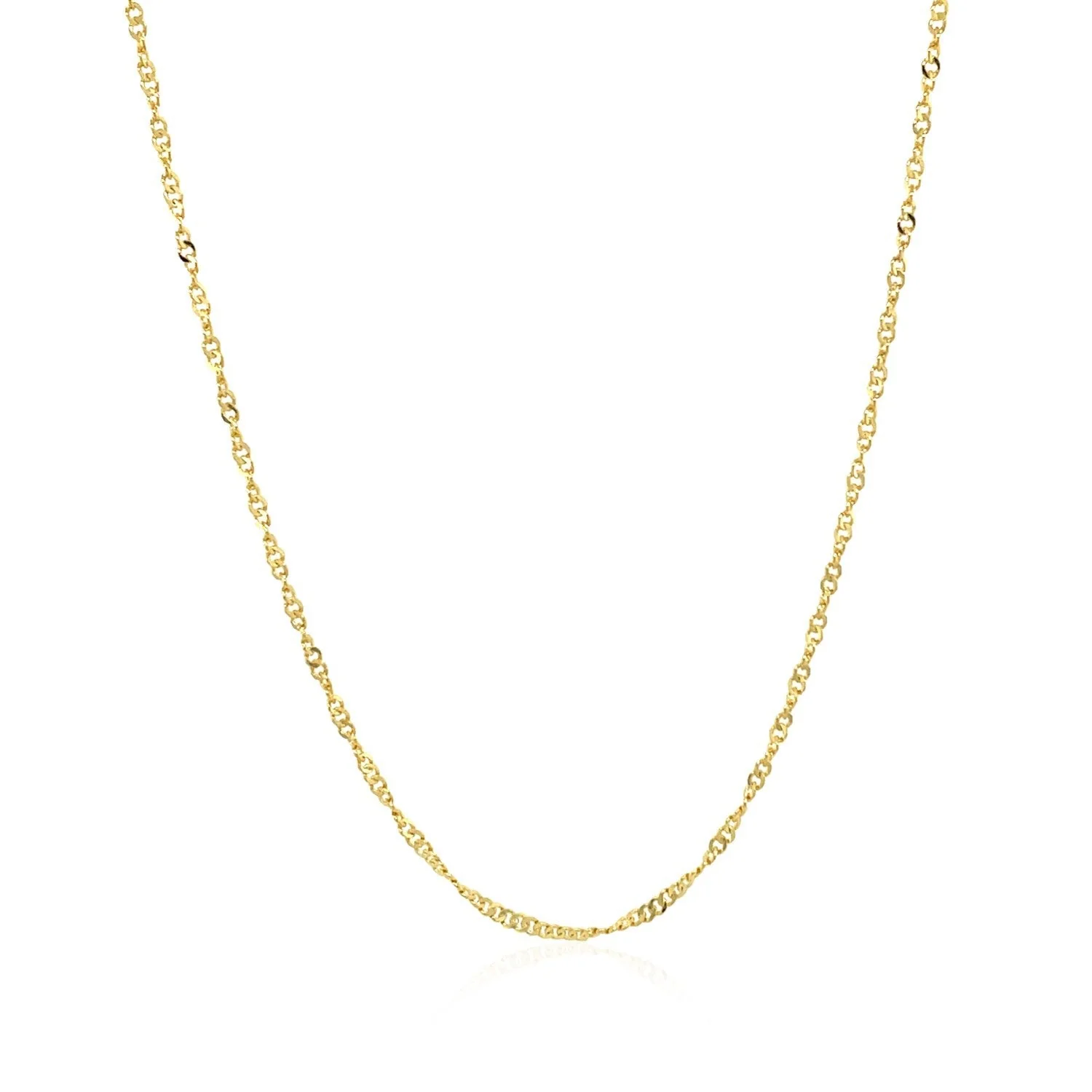 14k Yellow Gold Singapore Style Adjustable Chain (1.40 mm) - Image 2