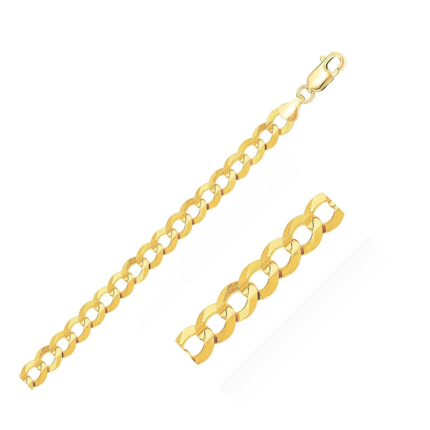 14k Yellow Gold Solid Curb Chain 10.0mm - Image 4