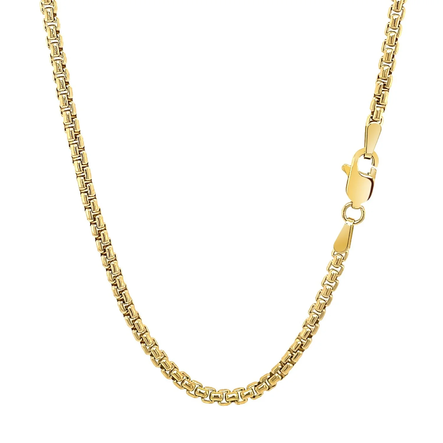 14k Yellow Gold Solid Round Box Chain 2.5 mm - Image 9