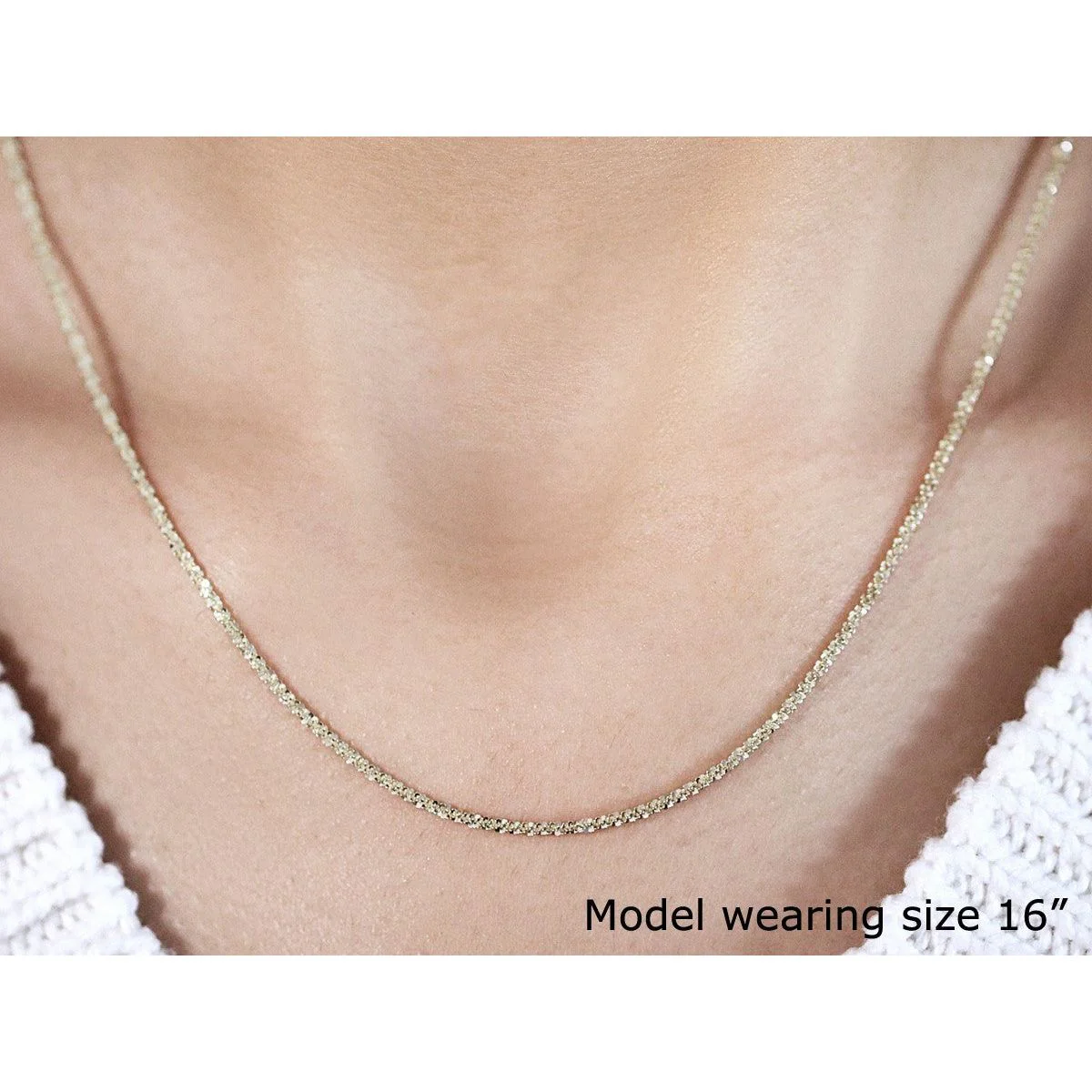 14k Yellow Gold Sparkle Chain 1.5mm - Image 10