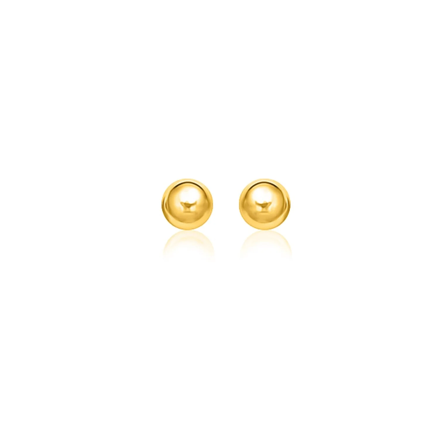 14k Yellow Gold Spherical Stud Earrings (8.0 mm) - Image 2