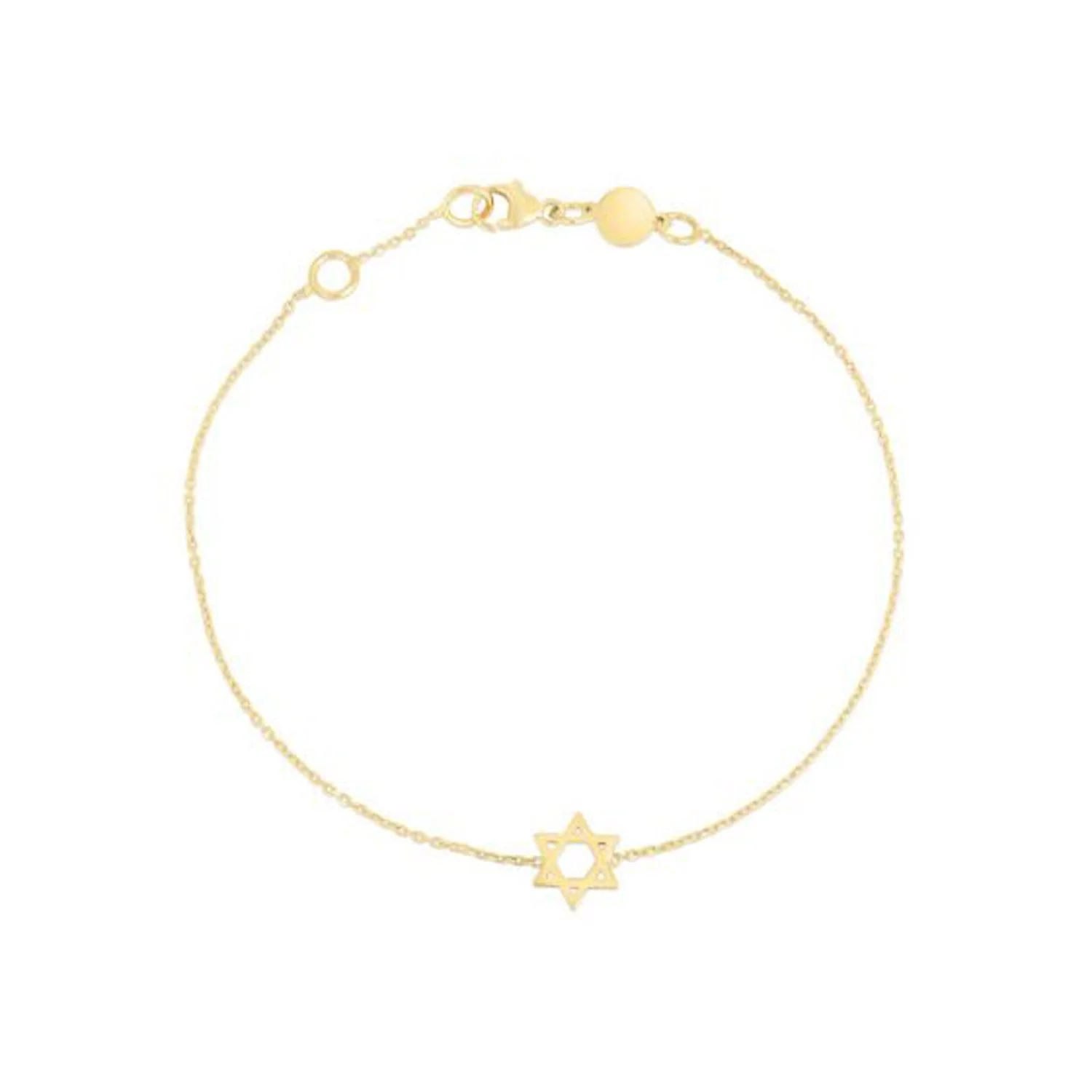 14k Yellow Gold Star of David Bracelet - Image 4