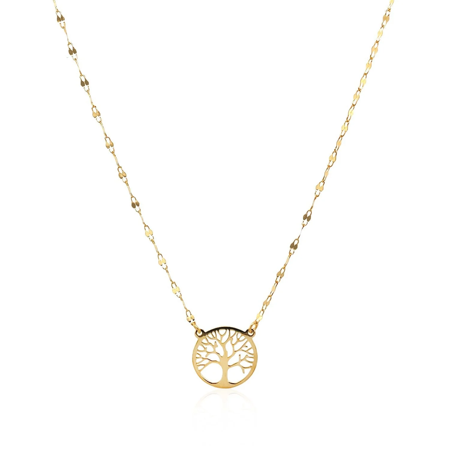 14K Yellow Gold Tree of Life Necklace - Image 2