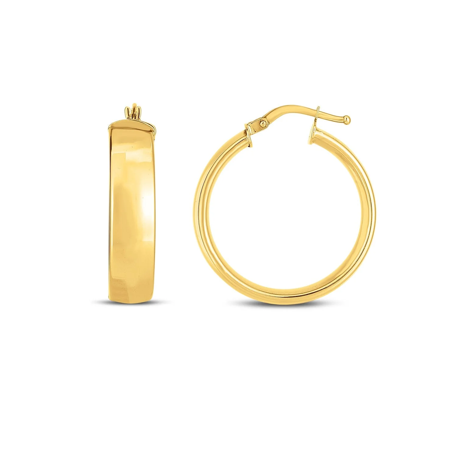 14k Yellow Gold Wedding Band Hoops (6x25mm) - Image 3