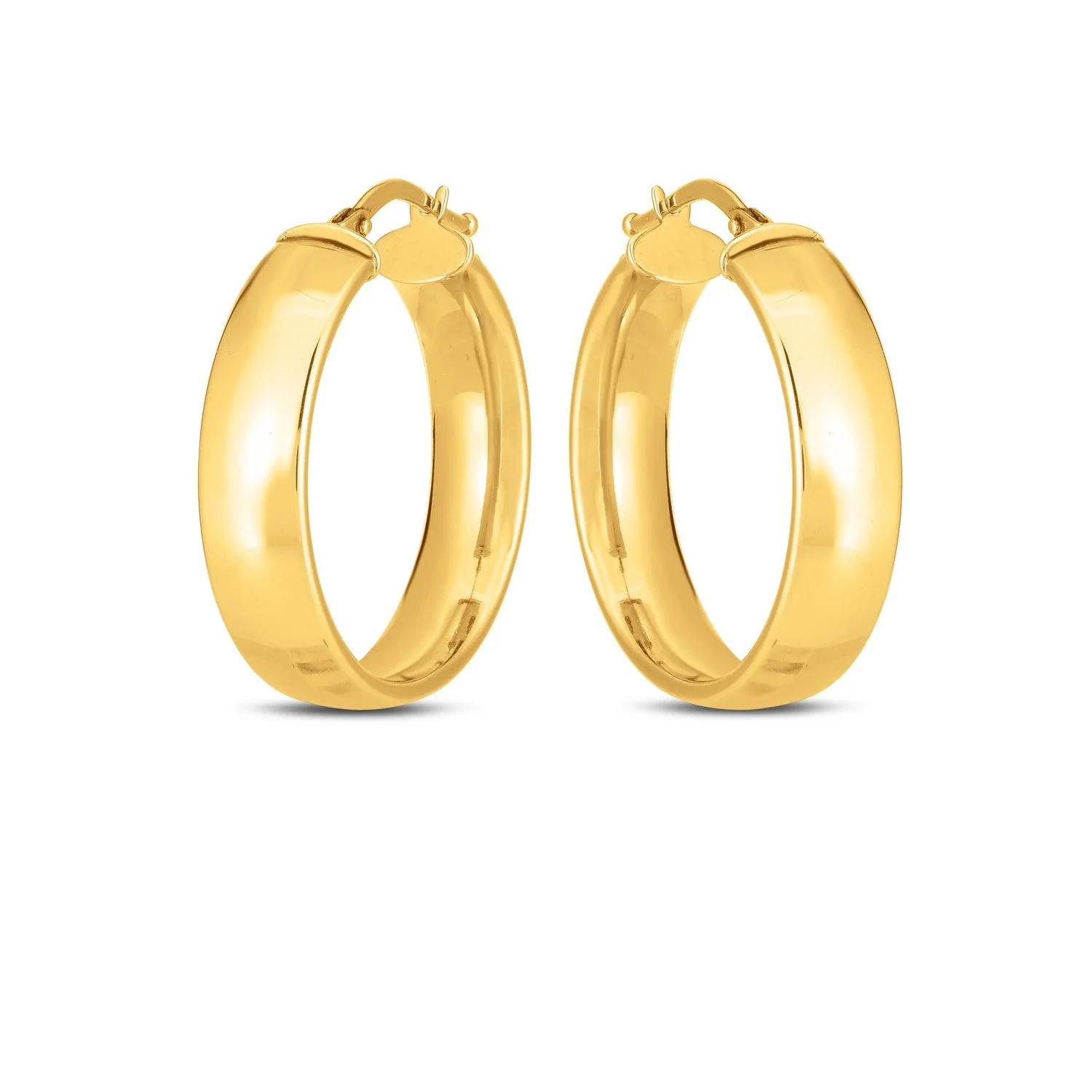 14k Yellow Gold Wedding Band Hoops (6x25mm) - Image 4