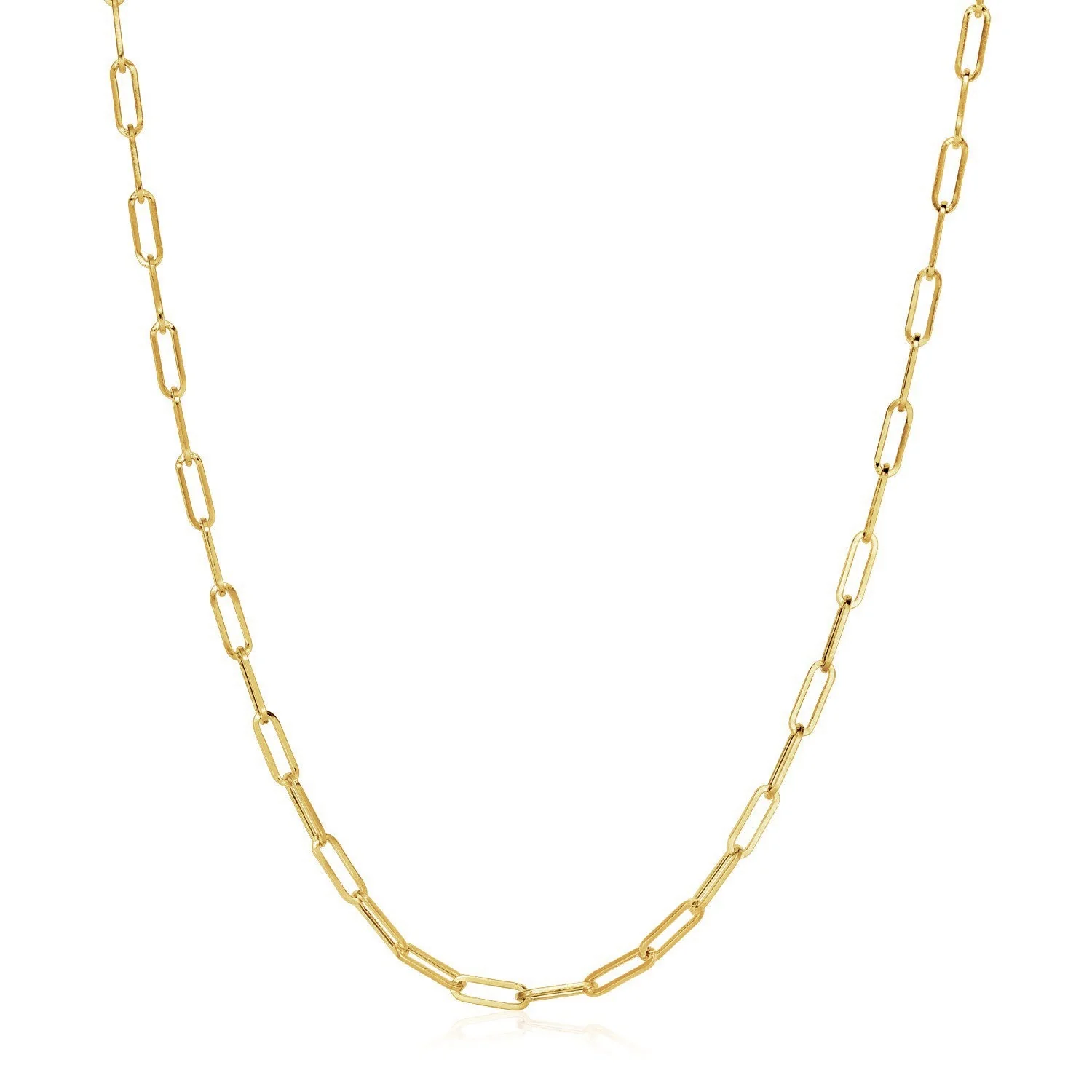 14K Yellow Gold Wide Paperclip Chain (3.3mm) - Image 7