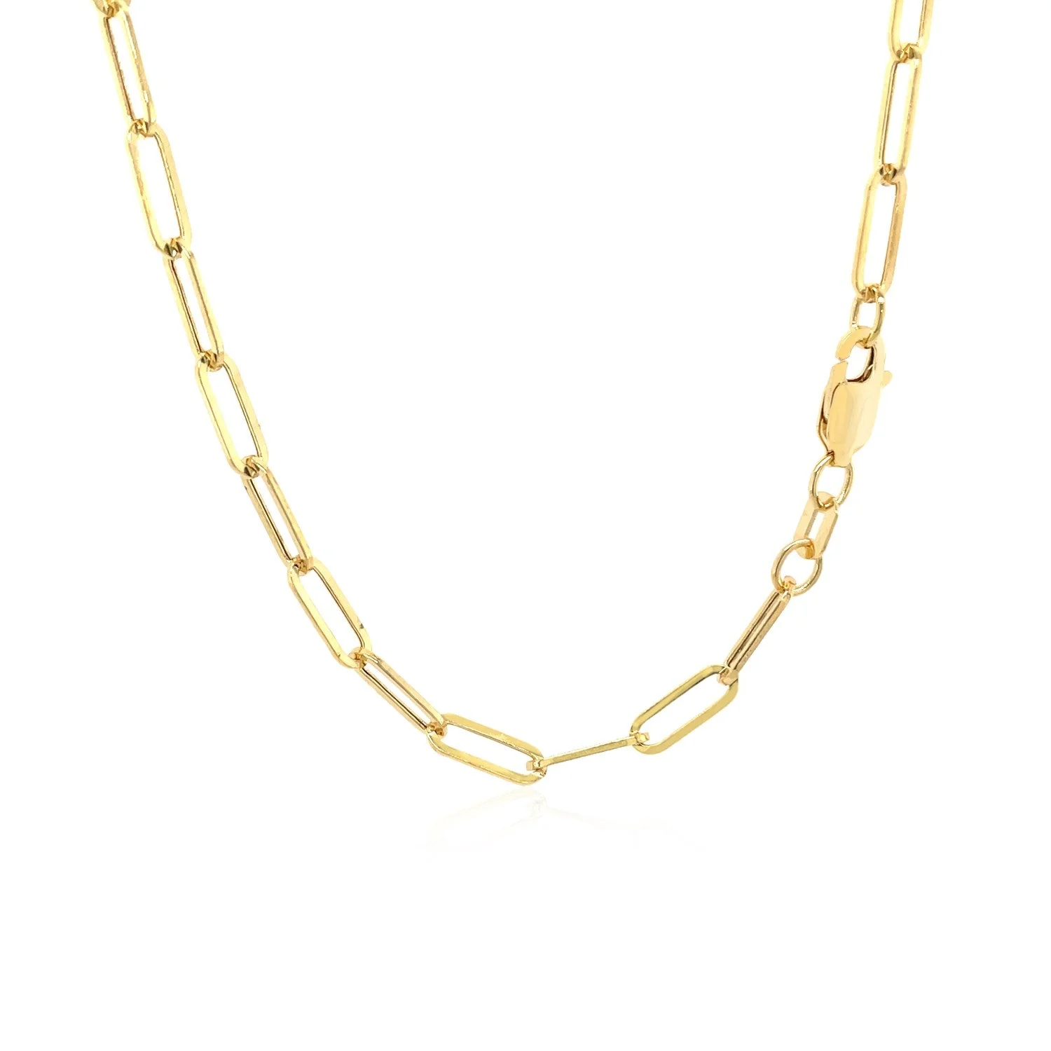 14K Yellow Gold Wide Paperclip Chain (3.3mm) - Image 9