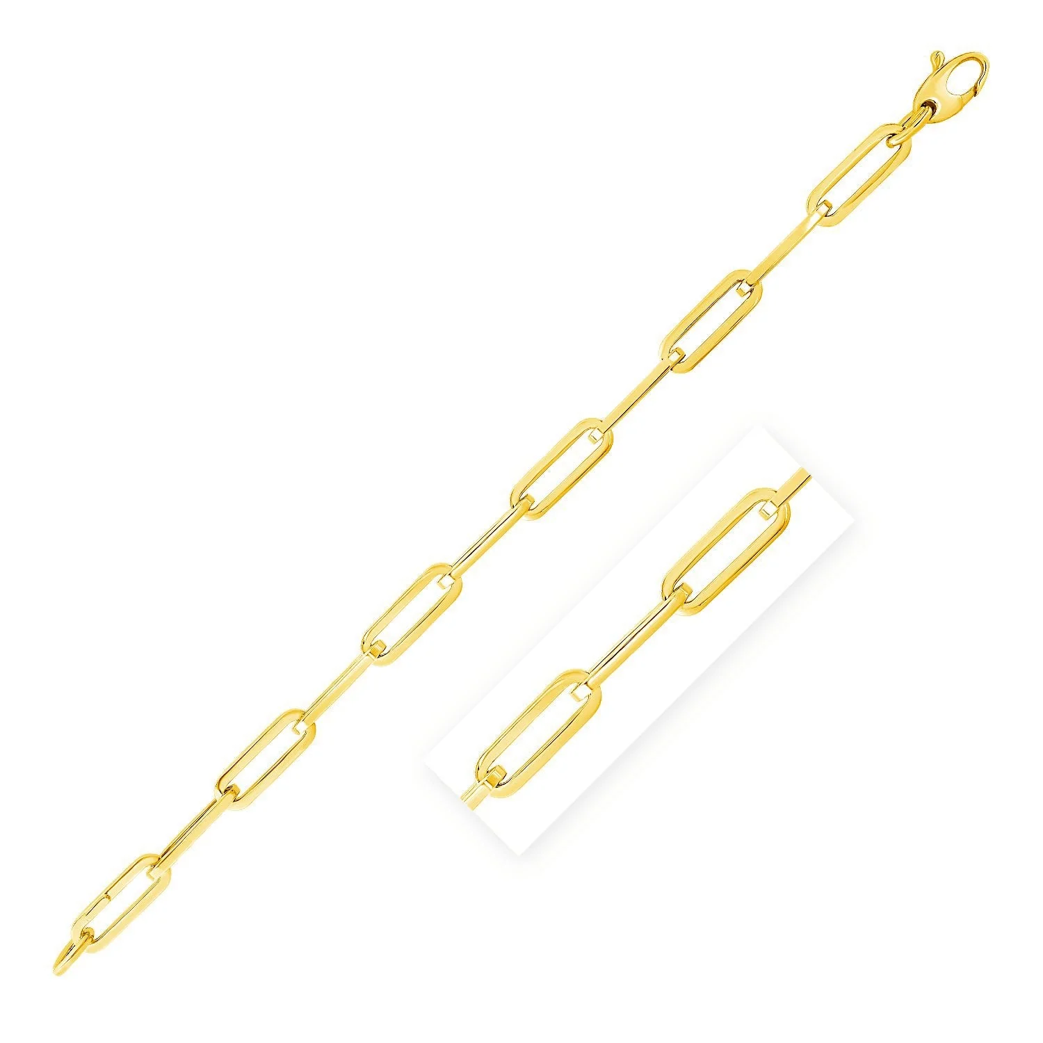 14K Yellow Gold Wide Paperclip Chain (6.1mm) - Image 6