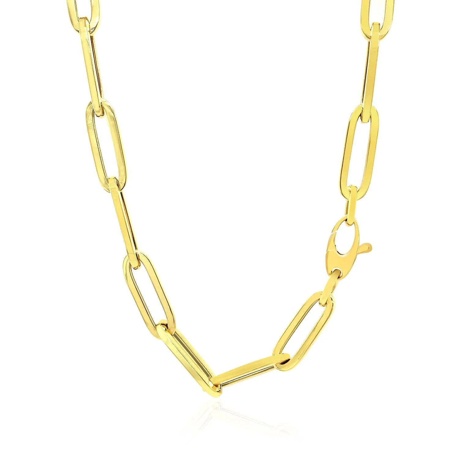 14K Yellow Gold Wide Paperclip Chain (6.1mm) - Image 8