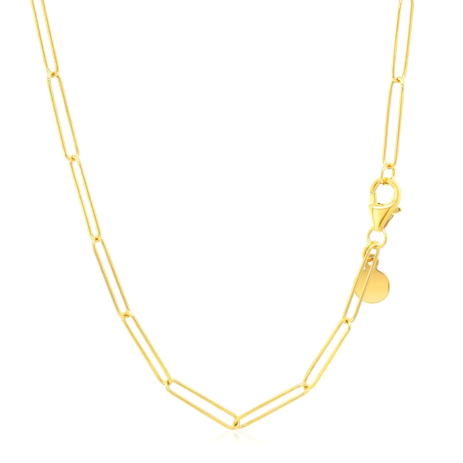 14k Yellow Gold Wire Paperclip Chain (2.7mm) - Image 10