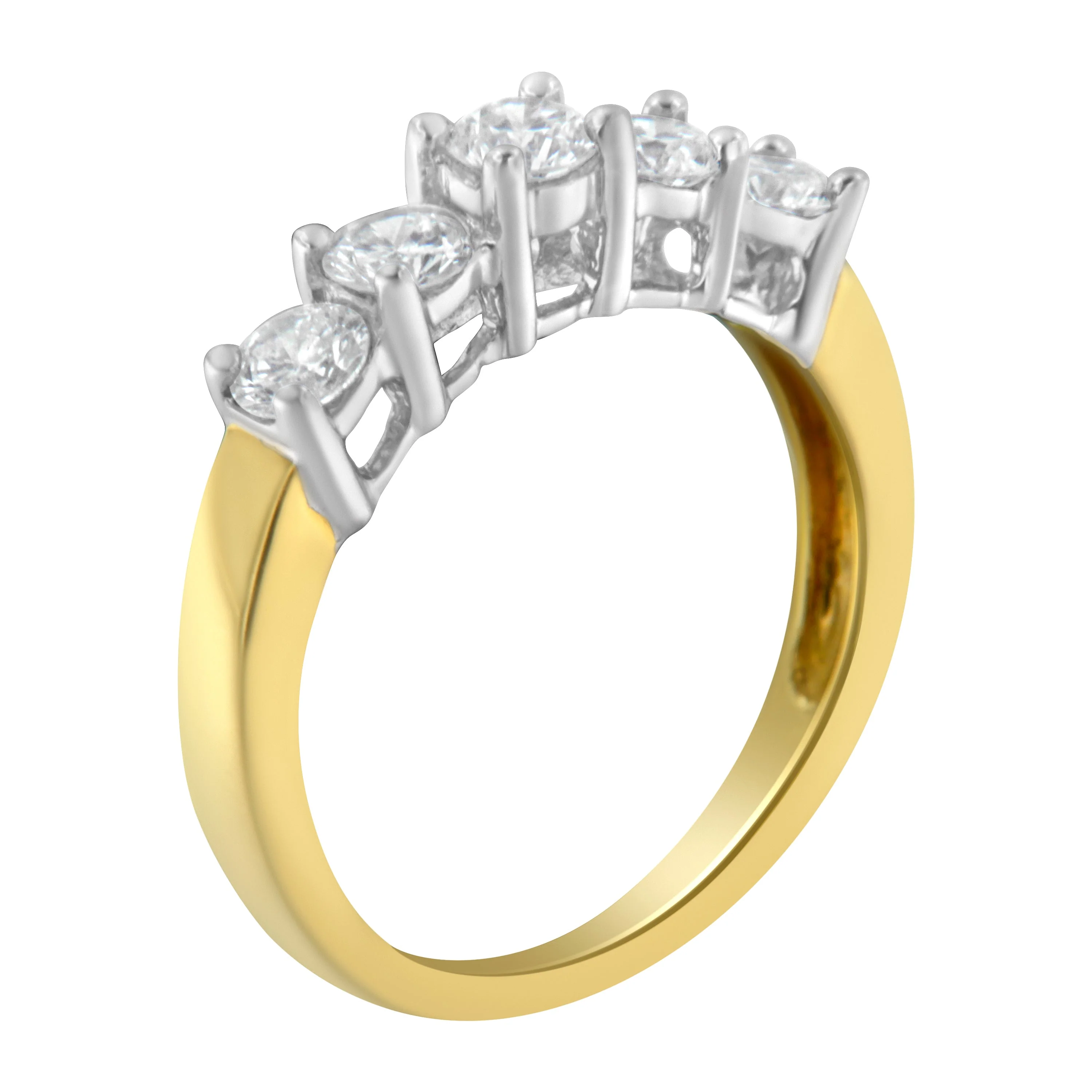 14KT Two Toned Gold 5 Stone Diamond Ring (1 cttw, H-I Color, SI1-SI2 Clarity) - Image 4