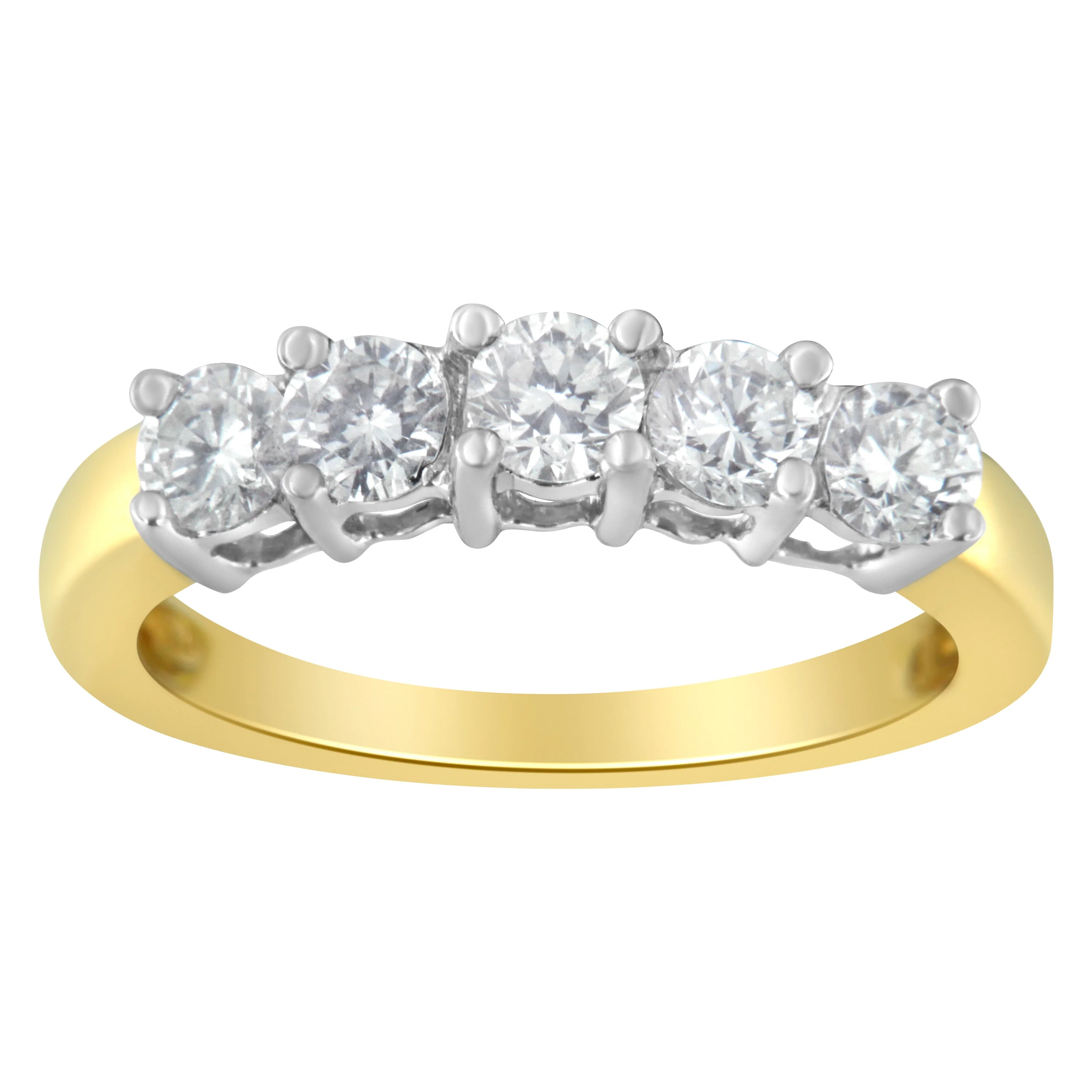 14KT Two Toned Gold 5 Stone Diamond Ring (1 cttw, H-I Color, SI1-SI2 Clarity) - Image 6