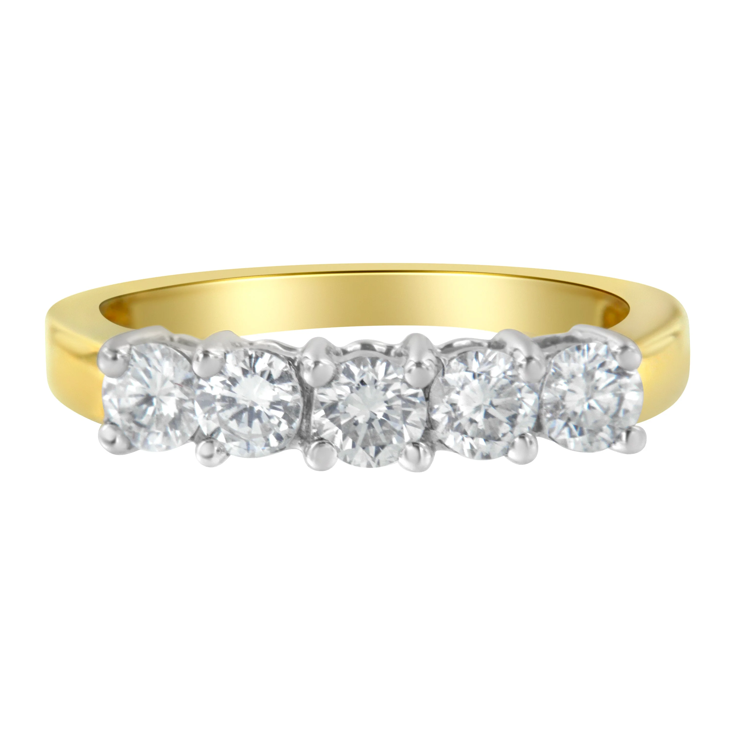 14KT Two Toned Gold 5 Stone Diamond Ring (1 cttw, H-I Color, SI1-SI2 Clarity) - Image 7