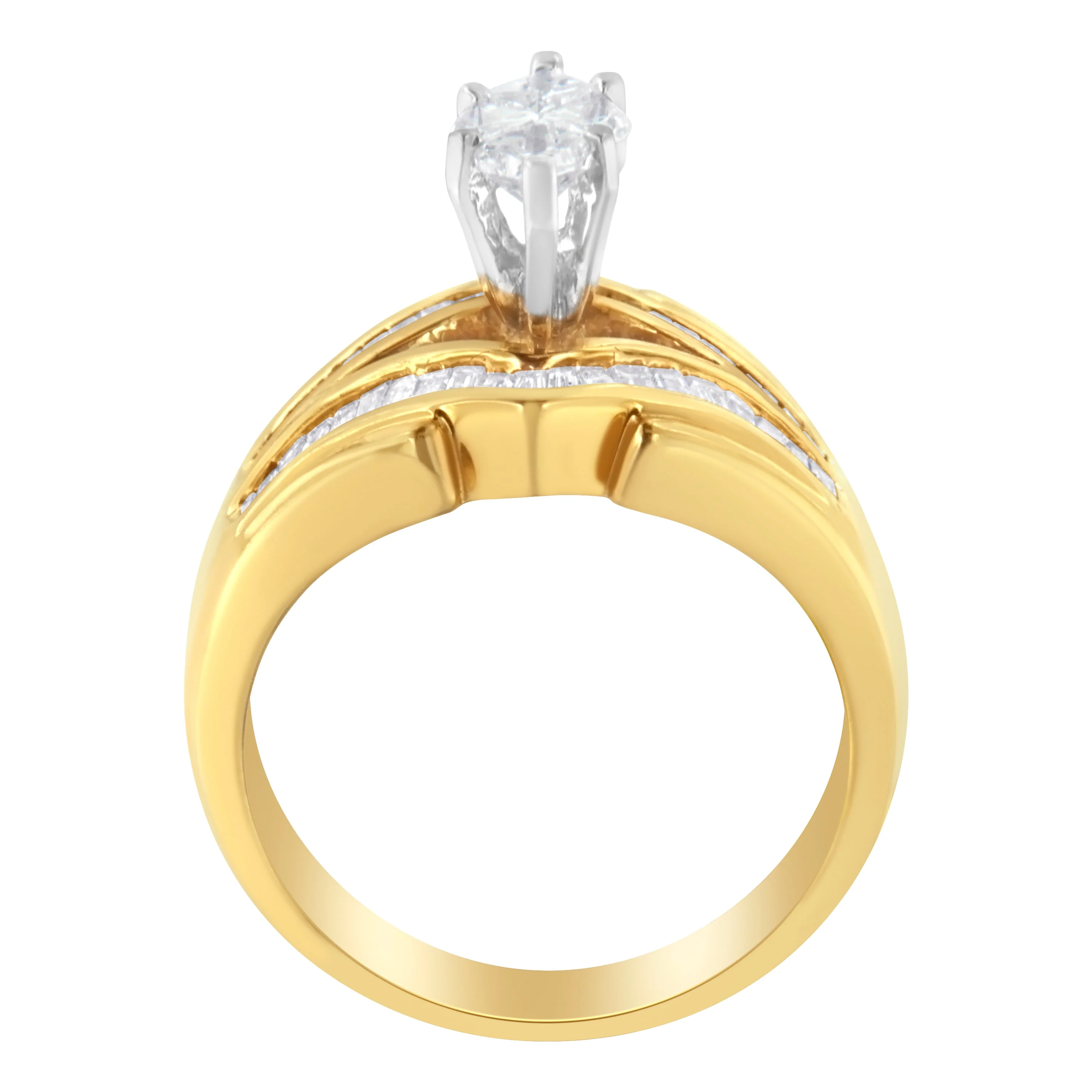14KT Two-Toned Gold Diamond Cocktail Ring (1 cttw, H-I Color, SI1-SI2 Clarity) - Image 2