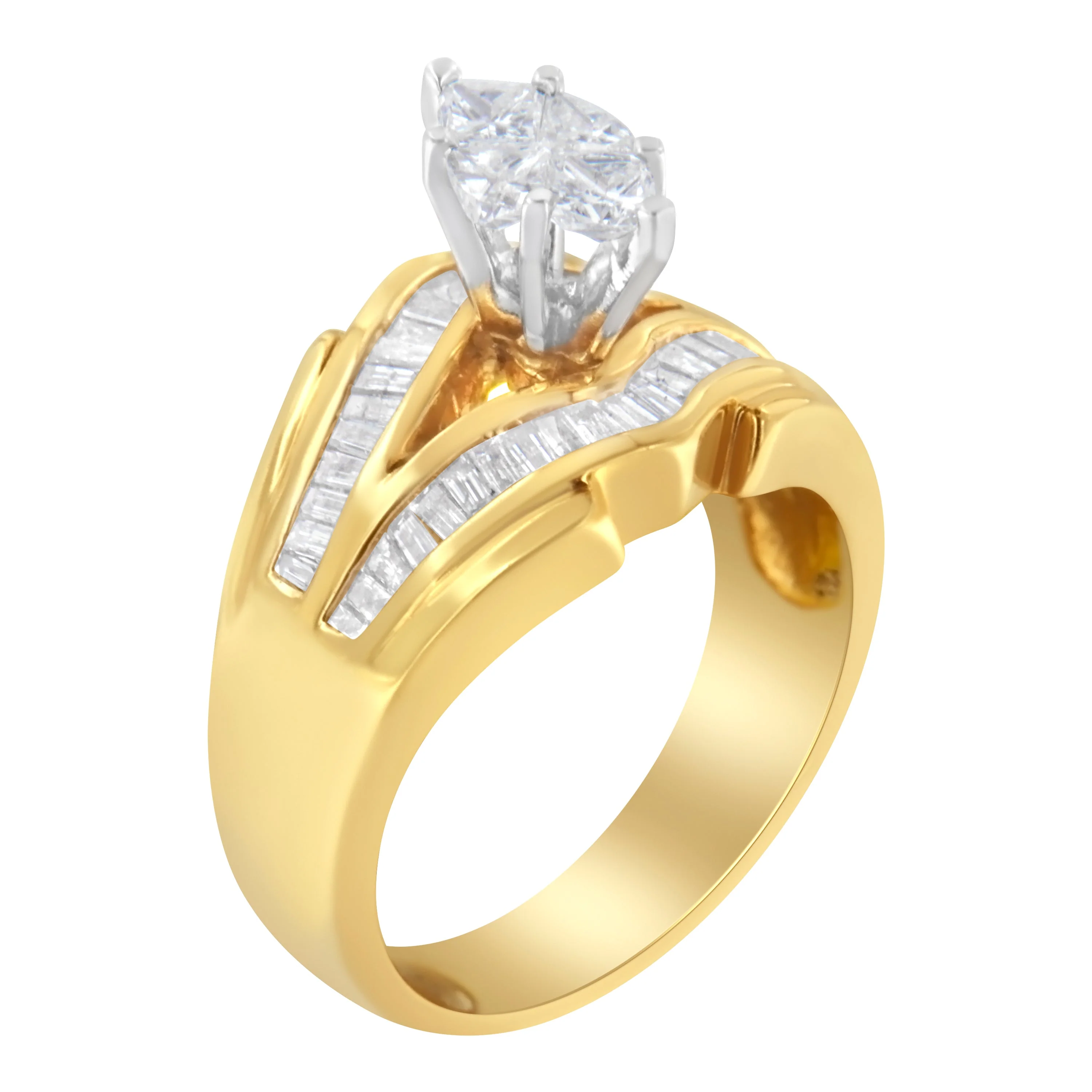 14KT Two-Toned Gold Diamond Cocktail Ring (1 cttw, H-I Color, SI1-SI2 Clarity) - Image 8