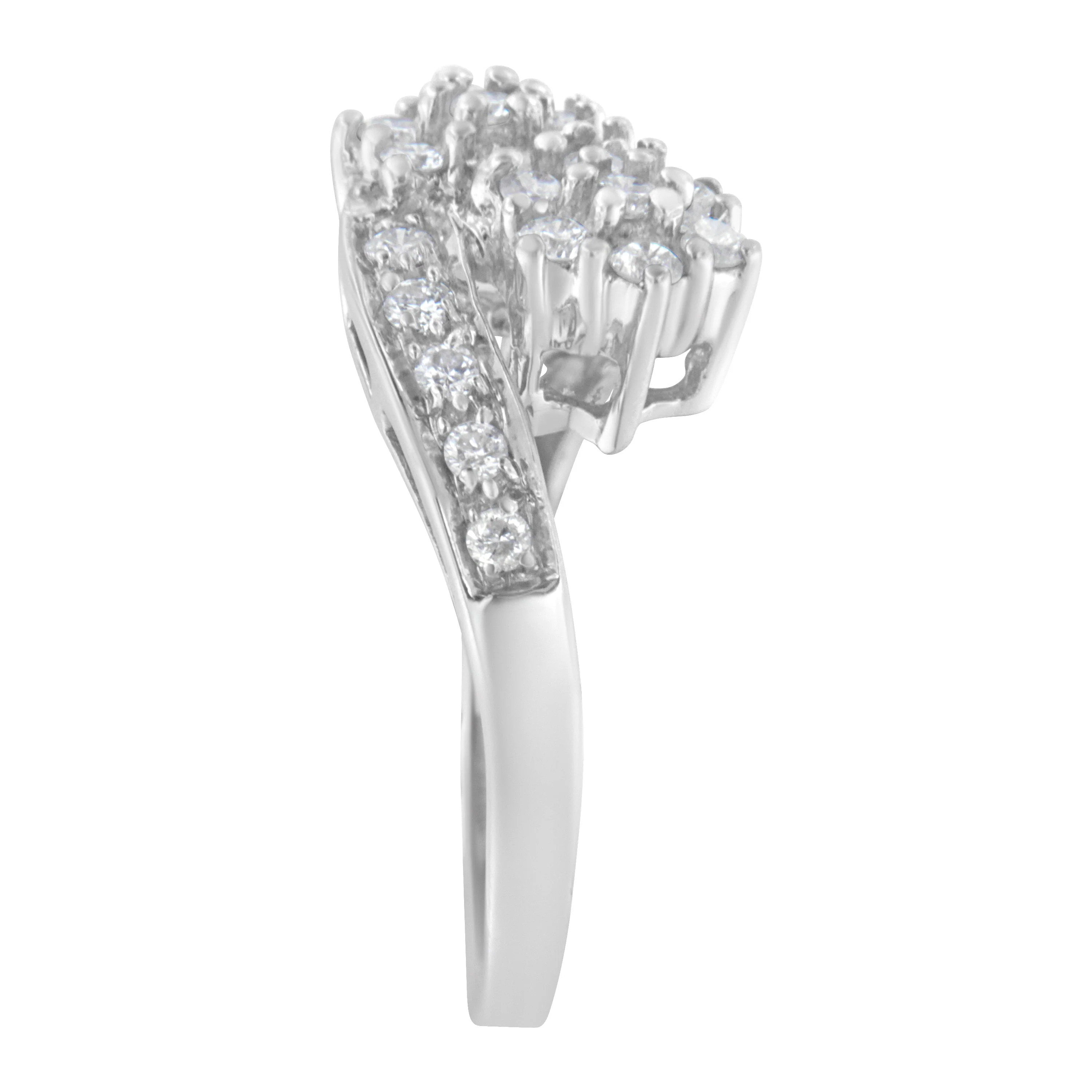 14KT White Gold Diamond Cluster Ring Band (7/8 cttw, H-I Color, I1-I2 Clarity) - Image 5
