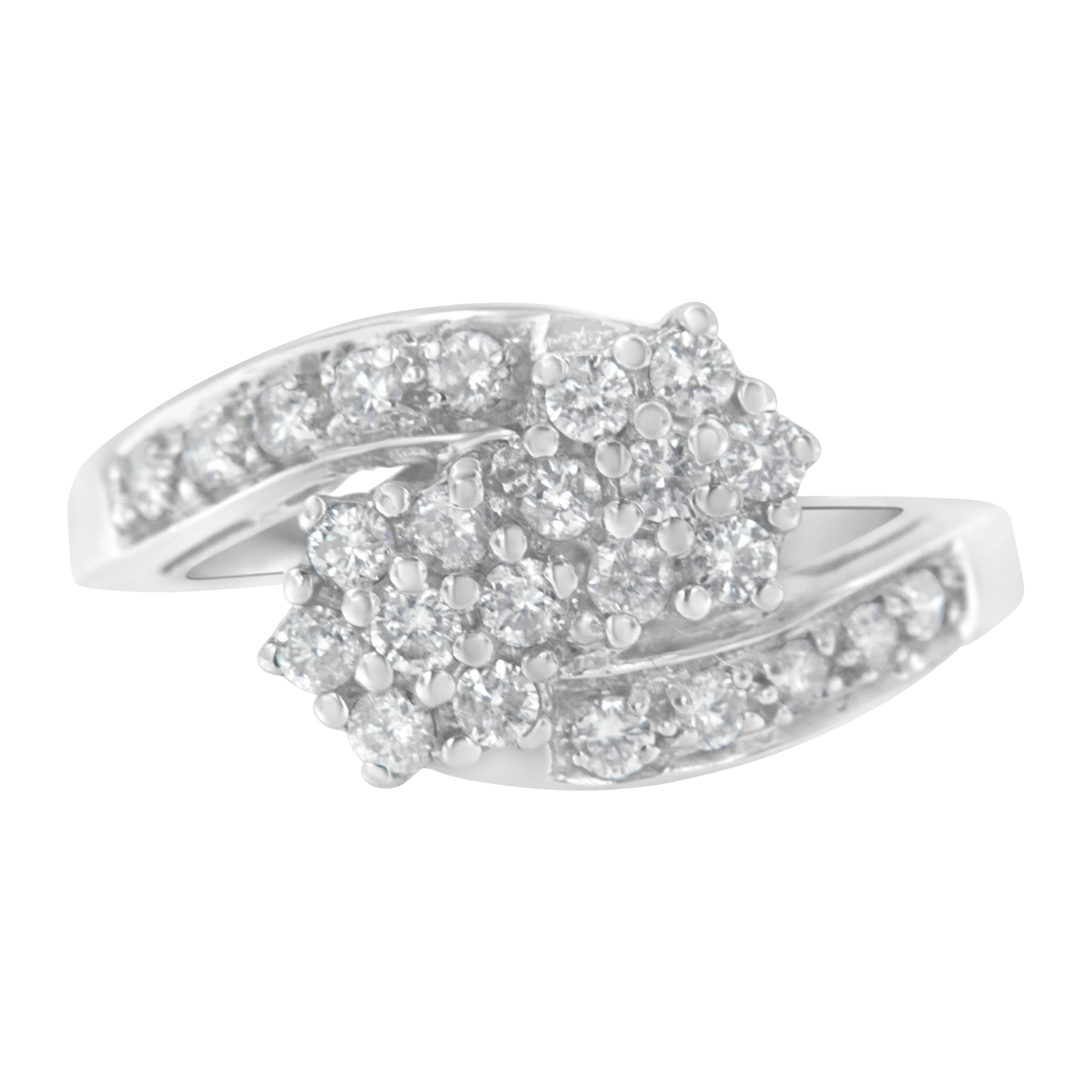 14KT White Gold Diamond Cluster Ring Band (7/8 cttw, H-I Color, I1-I2 Clarity) - Image 6