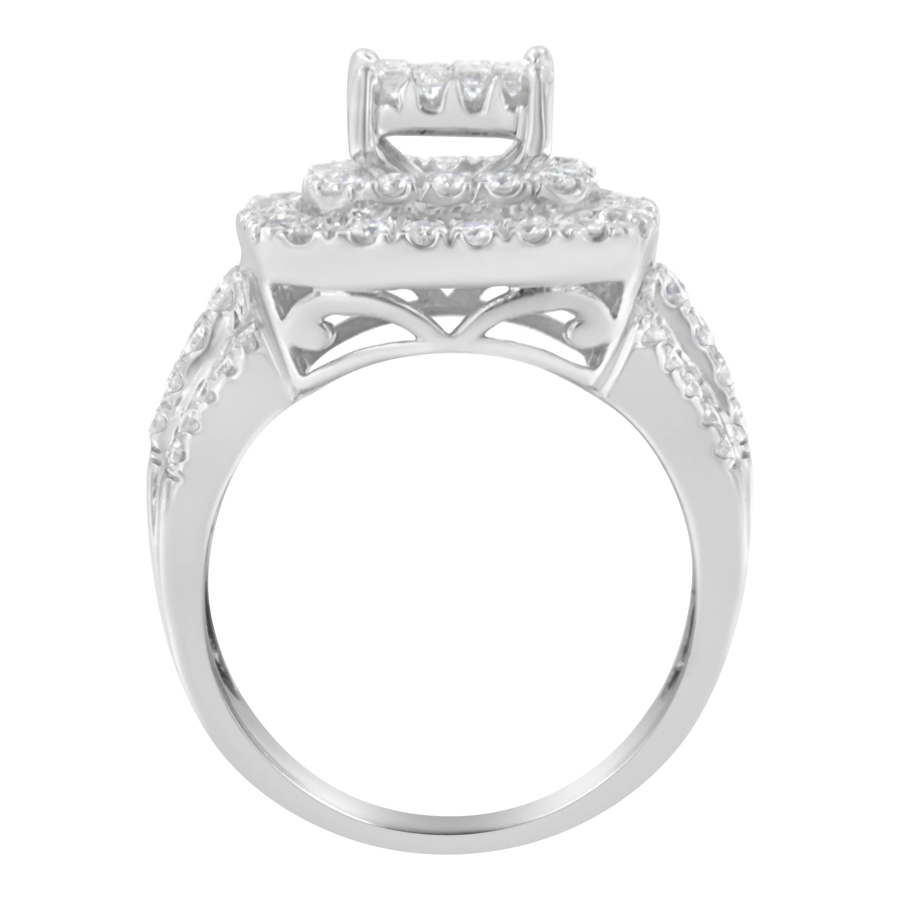 14KT White Gold Diamond Cocktail Ring (1 1/2 cttw, H-I Color, SI2-I1 Clarity) - Image 7