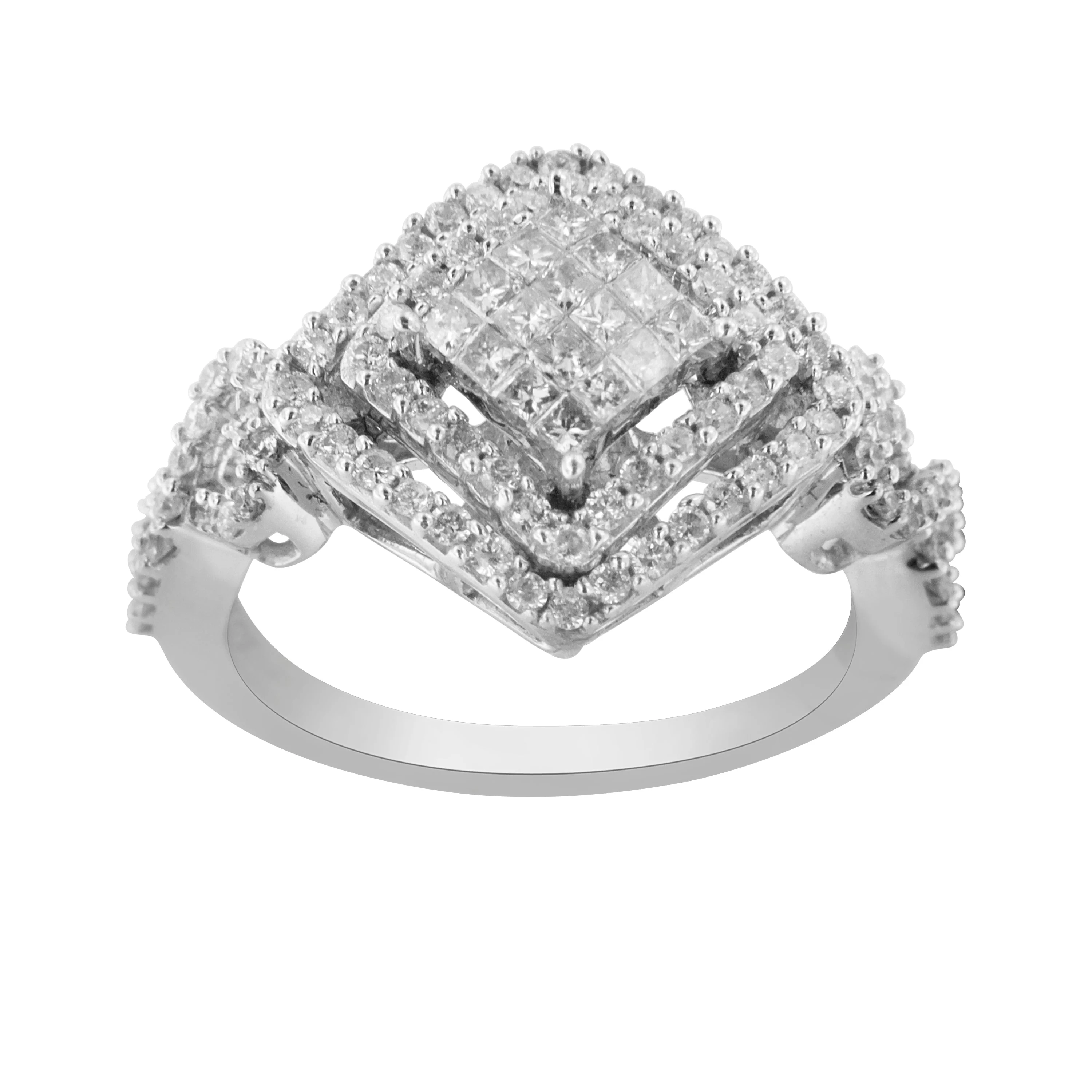14KT White Gold Diamond Composite Ring (1 cttw, H-I Color, I1-I2 Clarity) - Image 3
