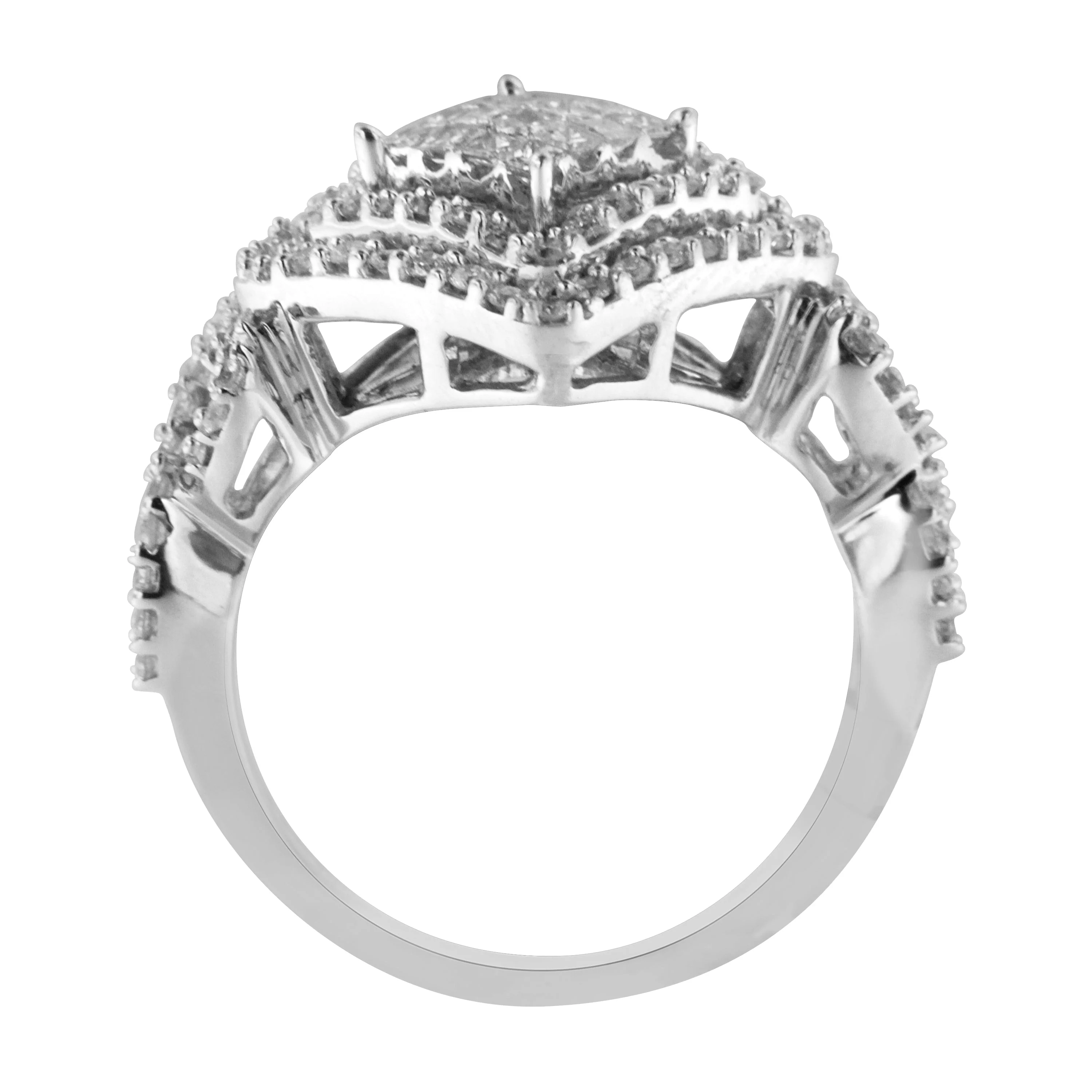 14KT White Gold Diamond Composite Ring (1 cttw, H-I Color, I1-I2 Clarity) - Image 6