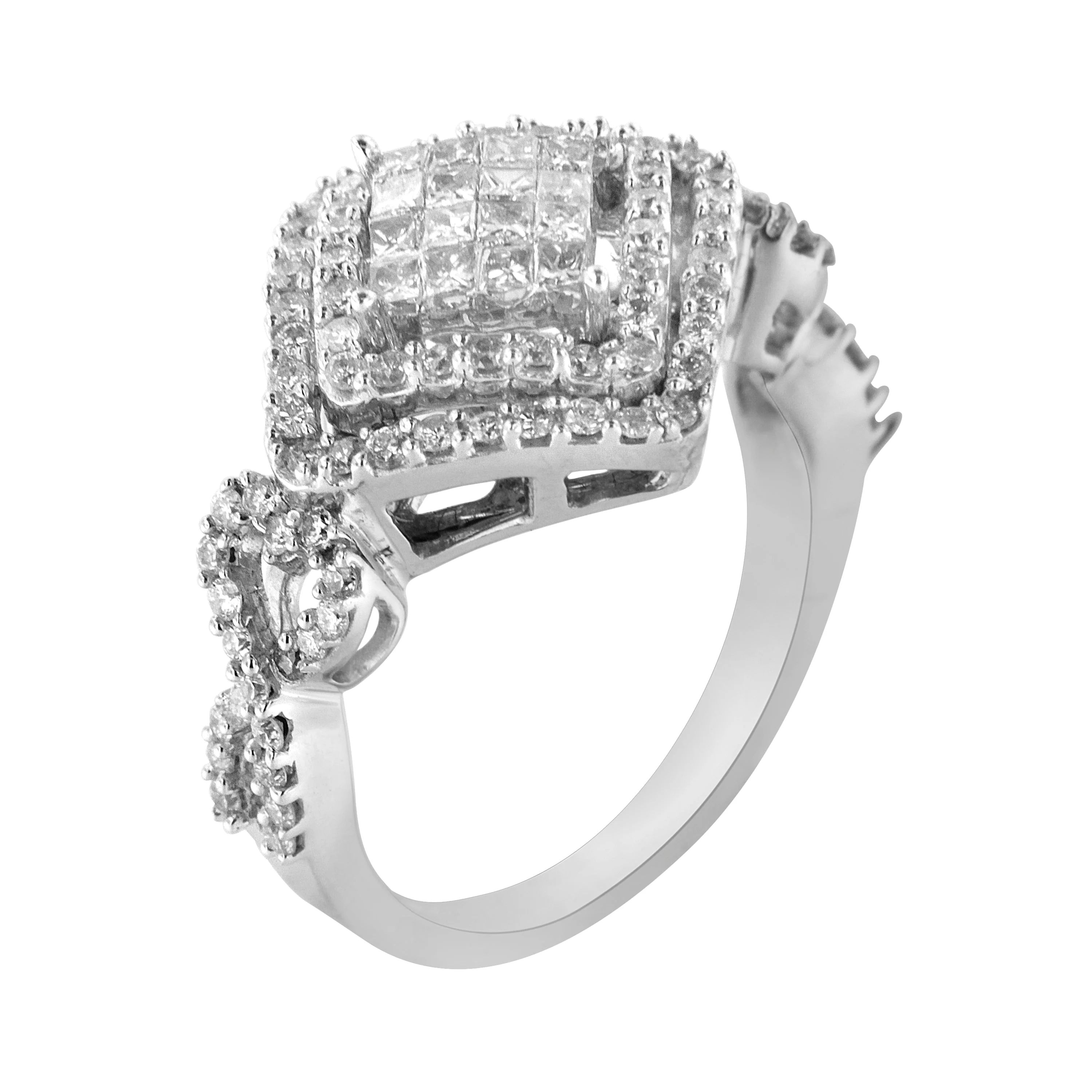 14KT White Gold Diamond Composite Ring (1 cttw, H-I Color, I1-I2 Clarity) - Image 8