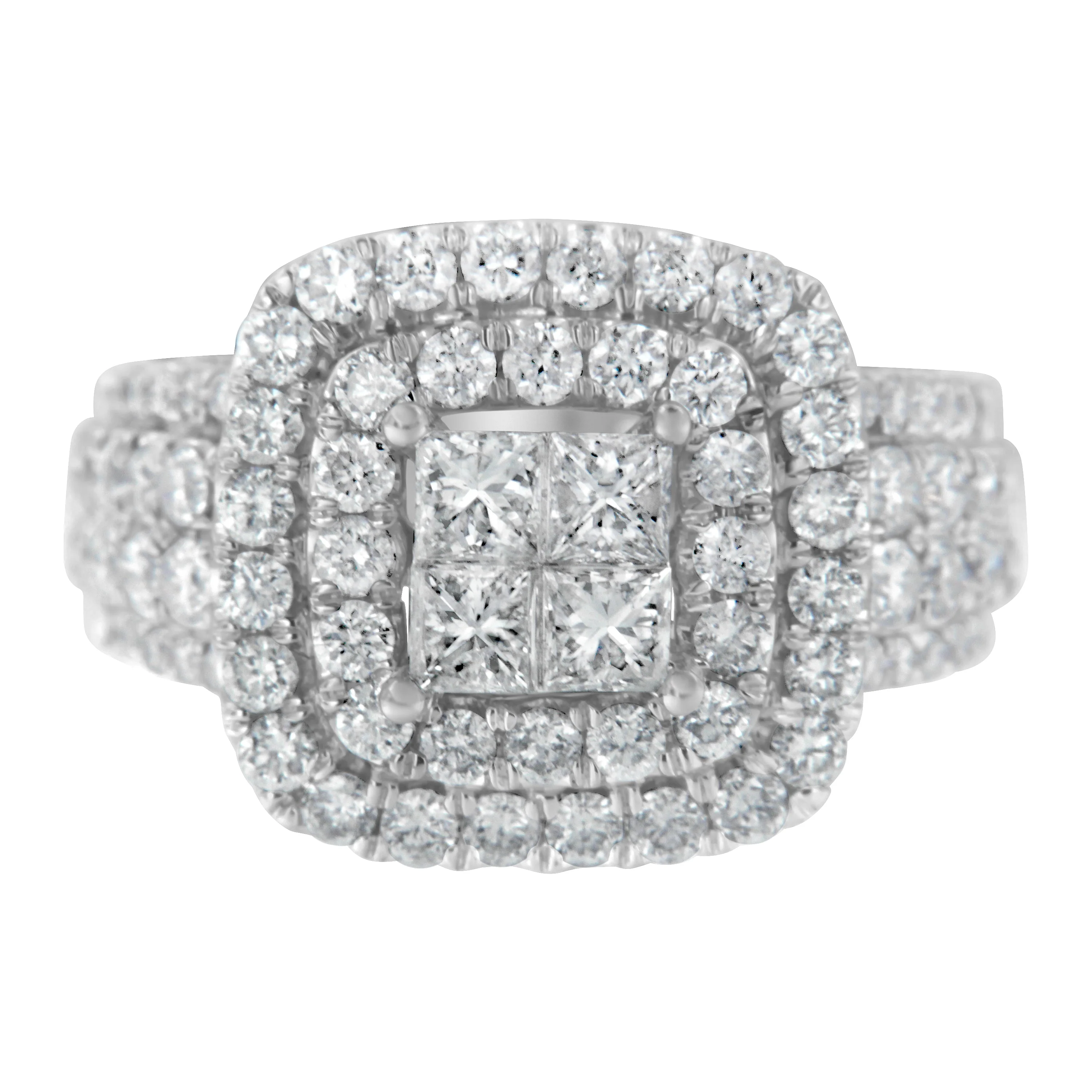 14KT White Gold Round and Princess Diamond Ring (2 1/4 cttw, H-I Color, SI1-SI2 Clarity) - Image 6