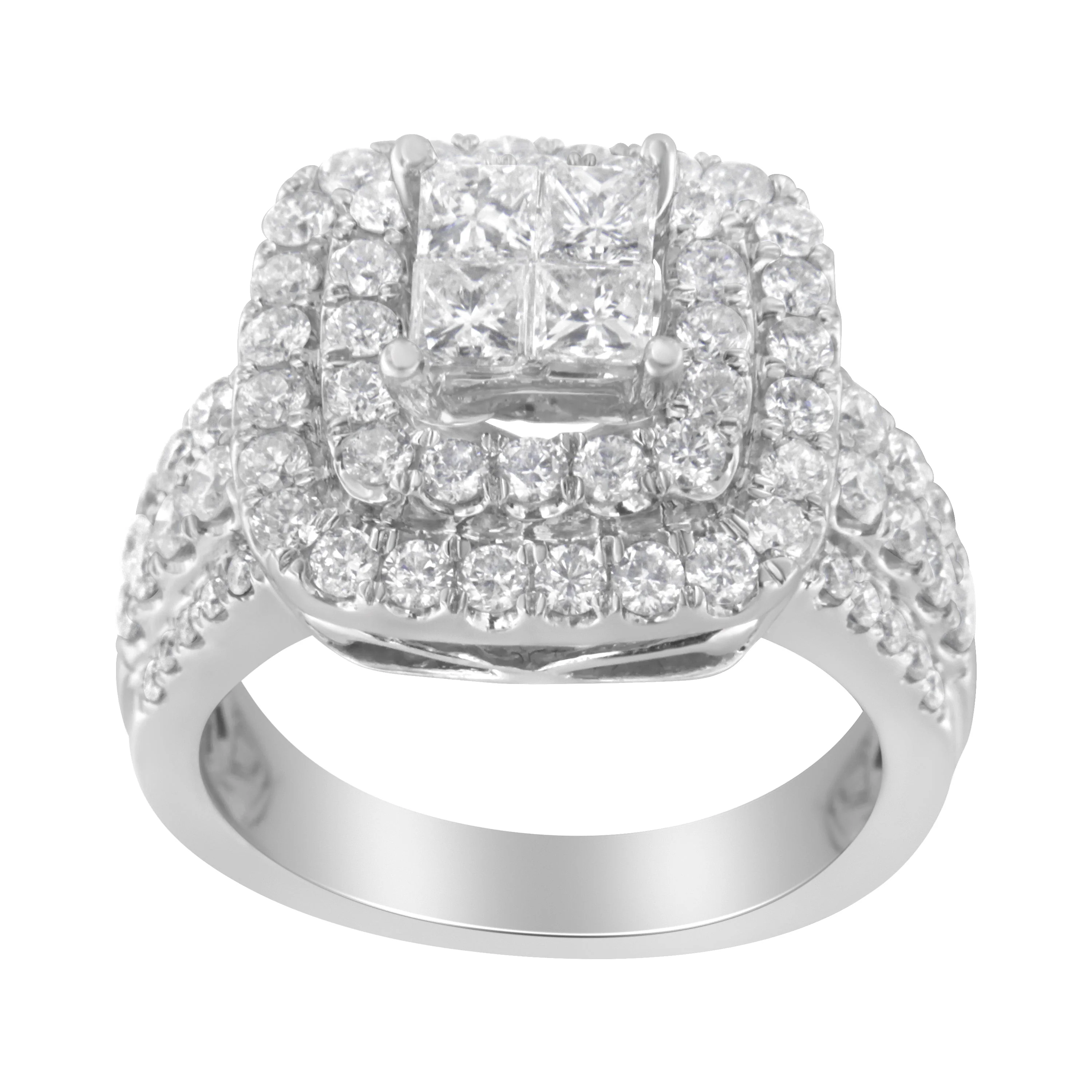 14KT White Gold Round and Princess Diamond Ring (2 1/4 cttw, H-I Color, SI1-SI2 Clarity) - Image 8