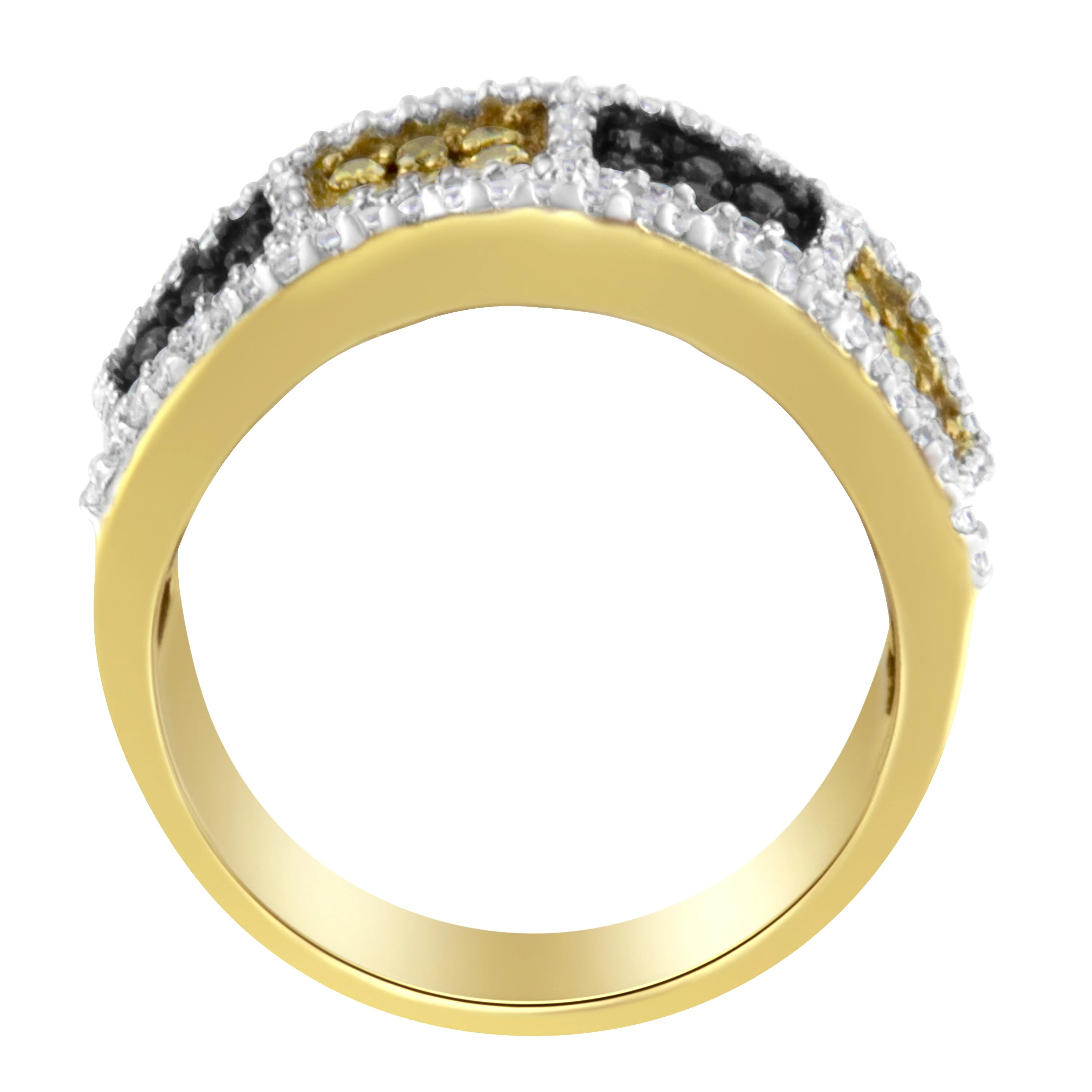 14KT Yellow Gold Champagne, Yellow and Round Diamond Band Ring (1 1/2 cttw, H-I Color, I1-I2 Clarity) - Image 7