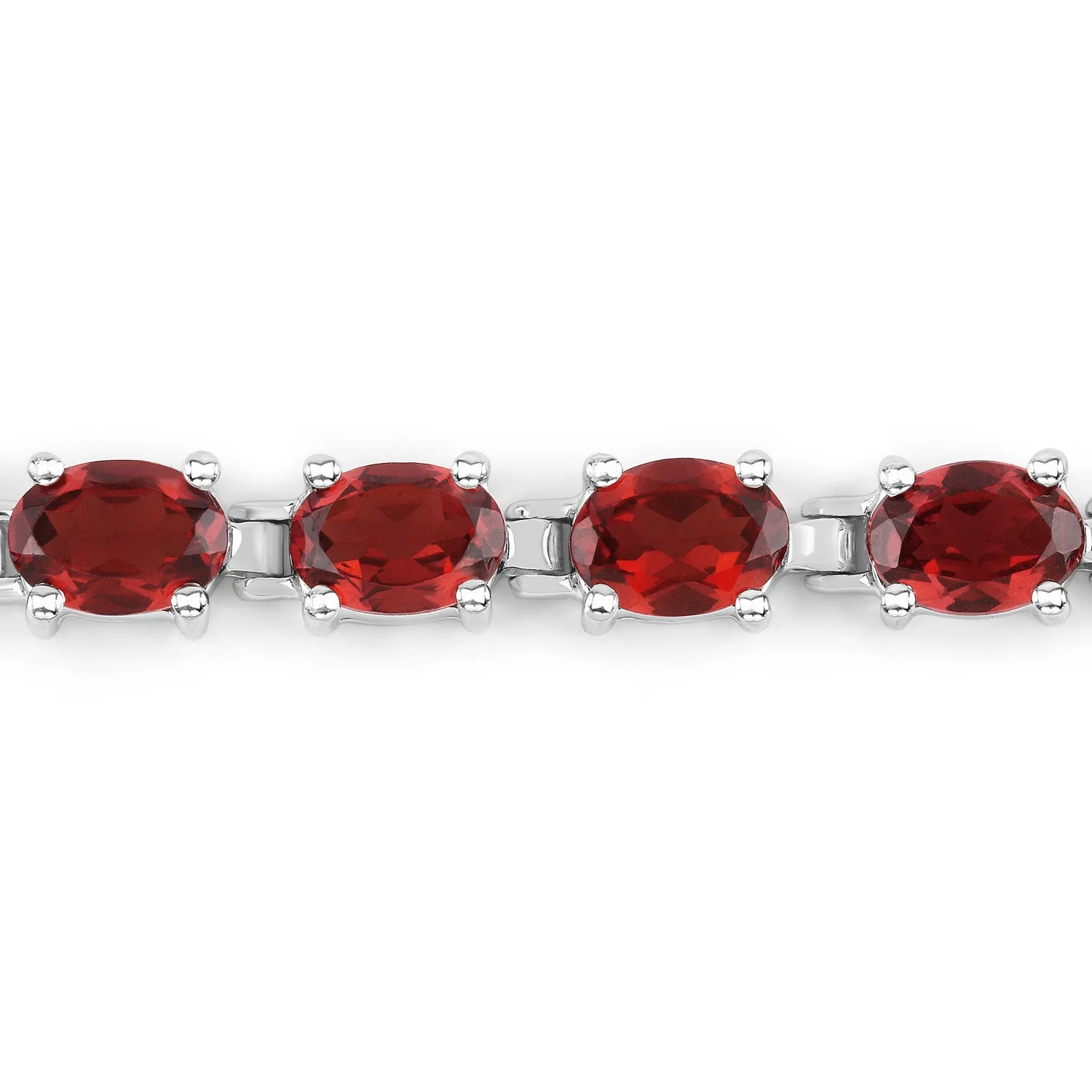 15.30 Carat Genuine Garnet .925 Sterling Silver Bracelet - Image 2