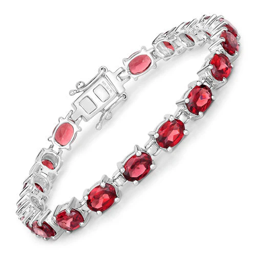 15.30 Carat Genuine Garnet .925 Sterling Silver Bracelet - Image 5