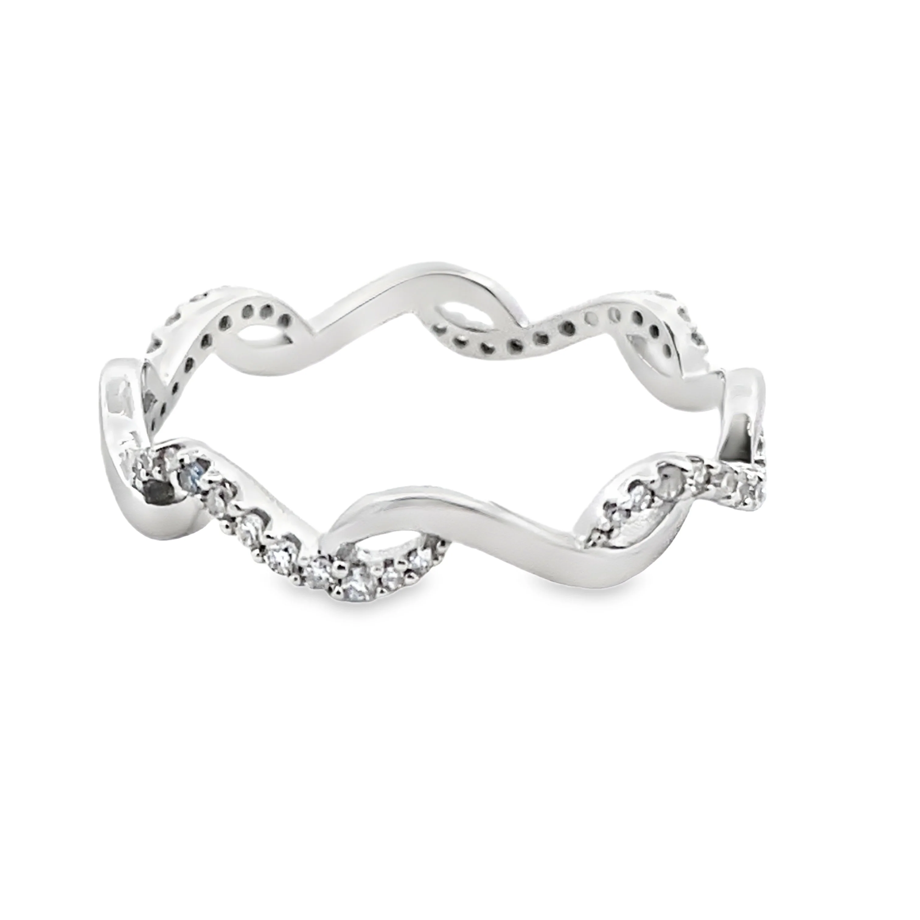 .17ct Diamond Wedding Band Ring 14KT White Gold - Image 2