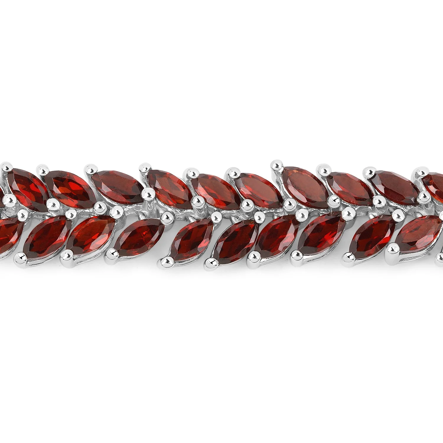 18.40 Carat Genuine Garnet .925 Sterling Silver Bracelet - Image 2