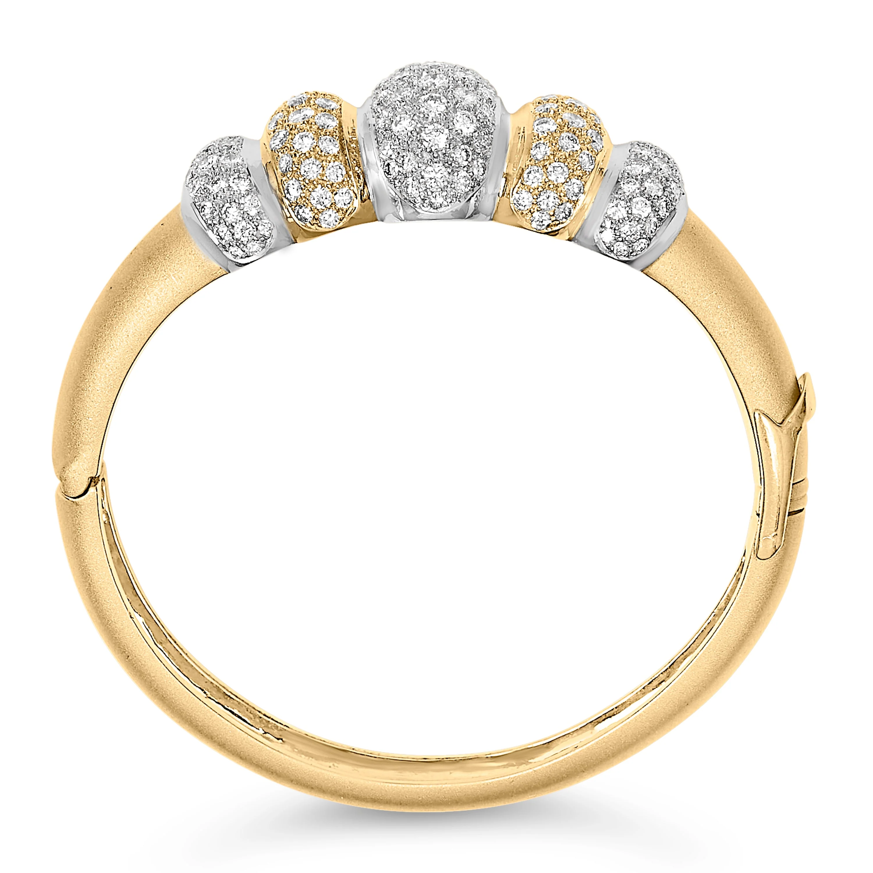 18K Gold 6.00 Cttw Diamond Graduating Dome Bangle Bracelet (G-H Color, VS2-SI1 Clarity) - Image 3