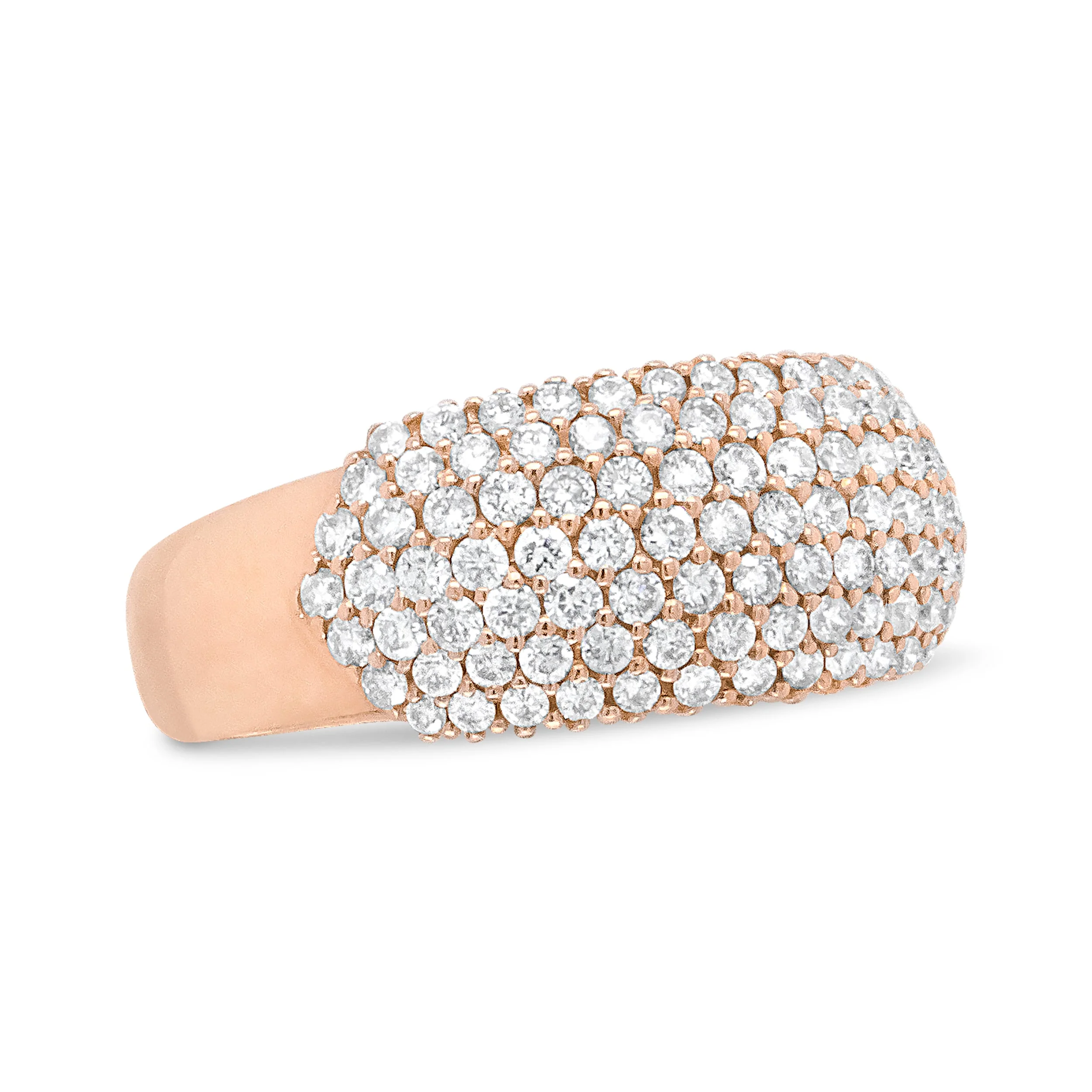 18K Rose Gold 1.00 Cttw Diamond Multi Row Dome Band Ring (F-G Color, VS1-VS2 Clarity) - Ring size 7 - Image 5