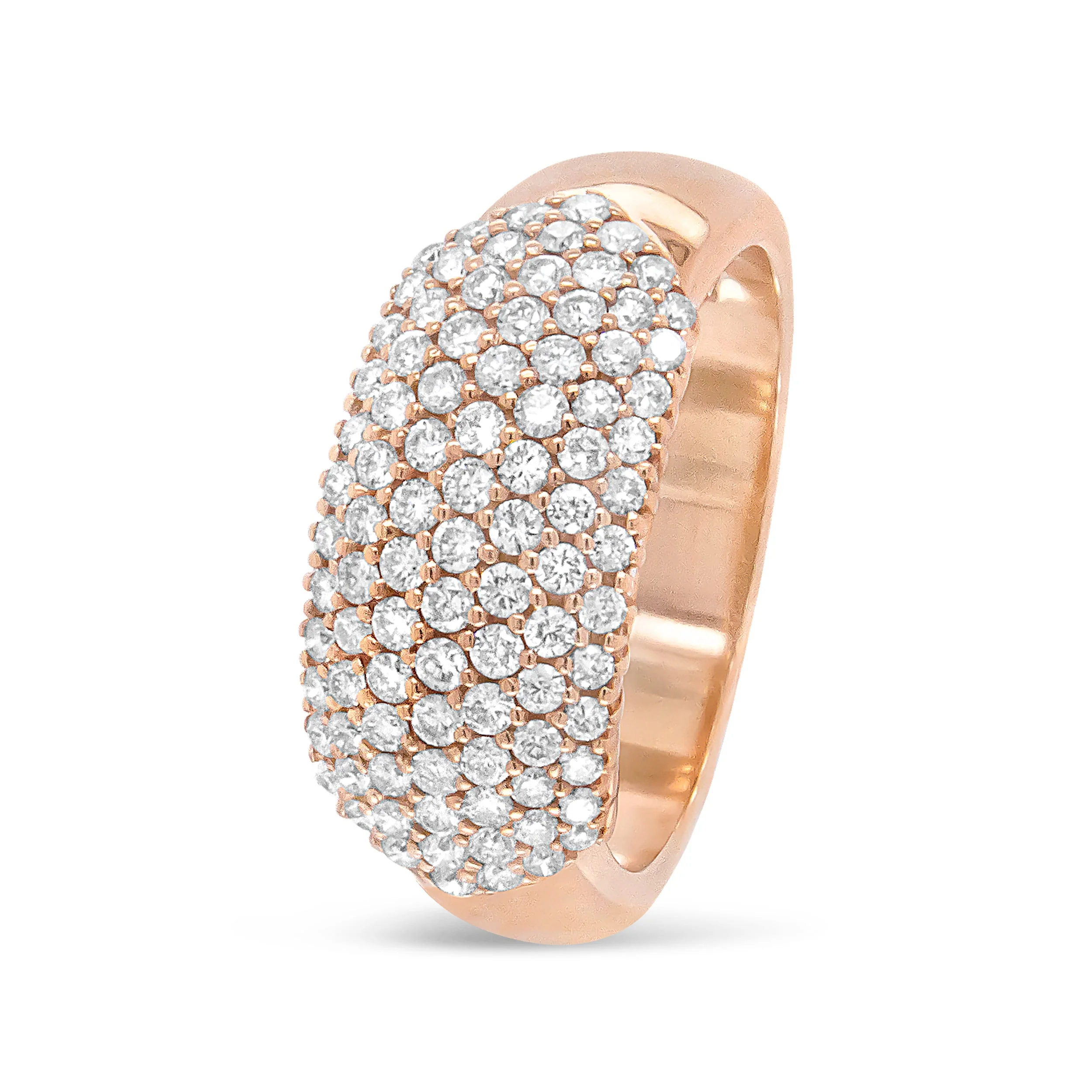 18K Rose Gold 1.00 Cttw Diamond Multi Row Dome Band Ring (F-G Color, VS1-VS2 Clarity) - Ring size 7 - Image 6