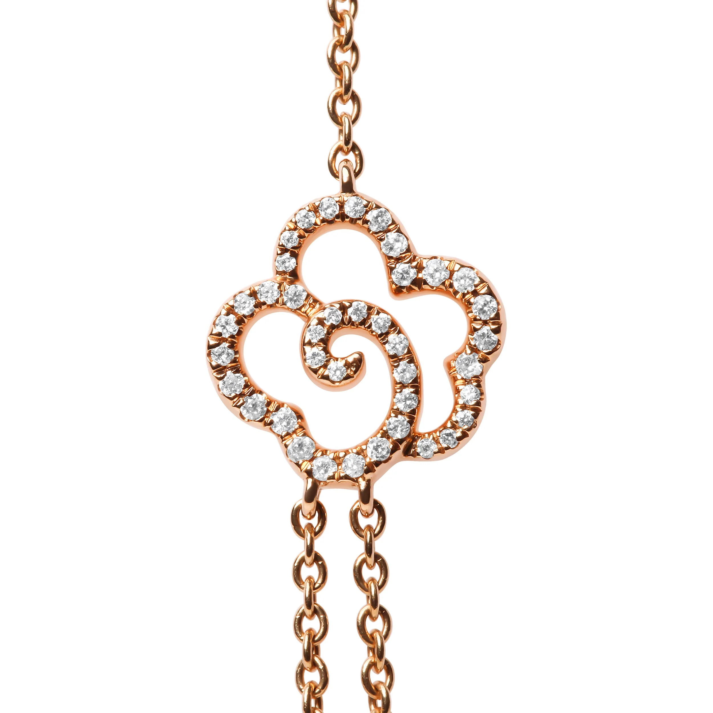 18K Rose Gold 1/2 Cttw Diamond and Freshwater Pearl Double Strand Station Necklace (G-H Color, SI1-SI2 Clarity) - Adjustable up to 16" to 20" - Image 5