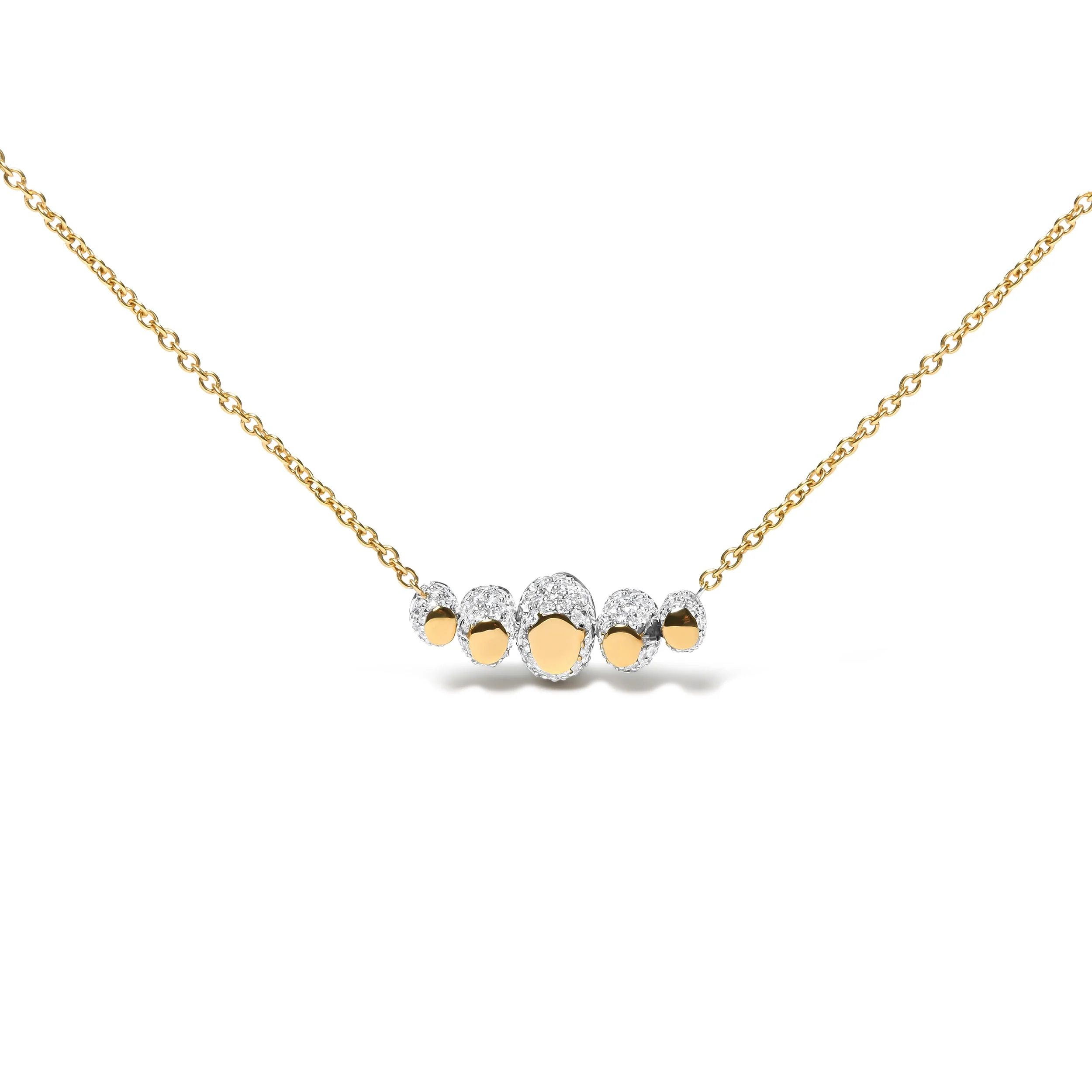 18K Rose Gold 3/4 Cttw Pave Diamonds and Graduated Green Tsavorite Gemstone Curved Bar Choker Necklace (G-H Color, SI1-SI2 Clarity) - Adjustable up to 14" - 16.5" - Image 7