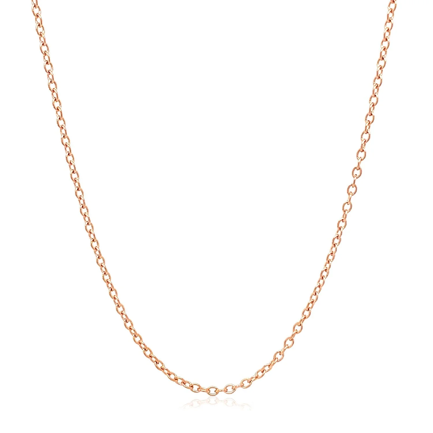 18k Rose Gold Round Oval Link Chain 1.5mm - Image 7