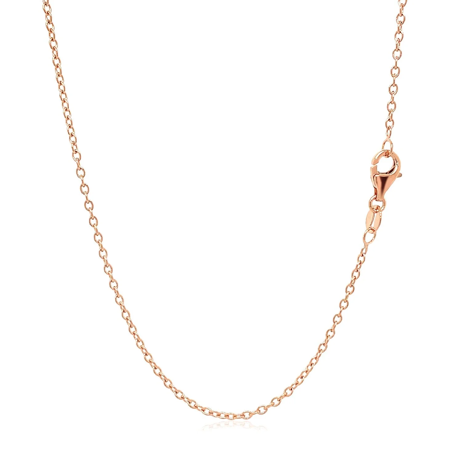 18k Rose Gold Round Oval Link Chain 1.5mm - Image 8