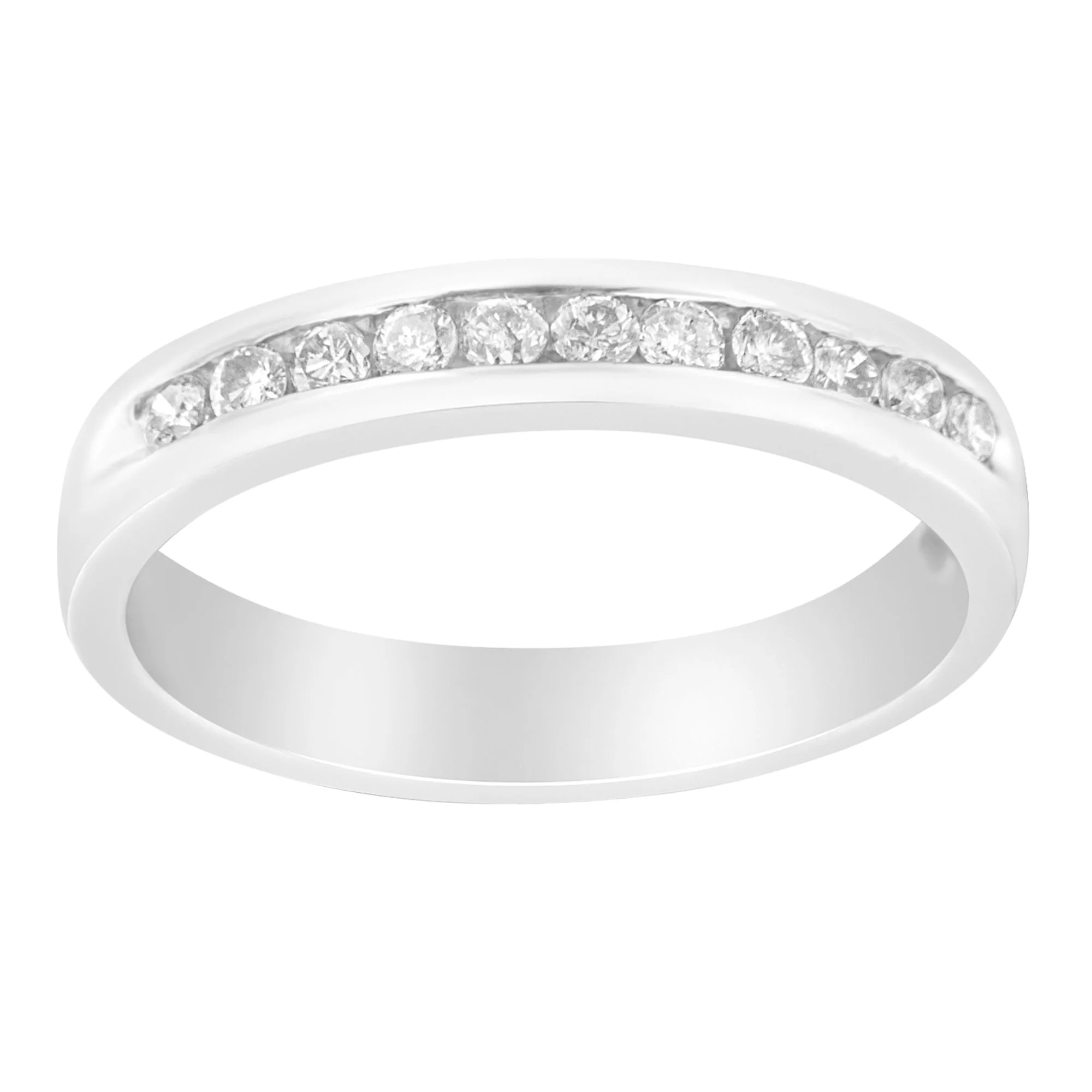 18K White Gold 1/4 Cttw Channel Set Brilliant Round-Cut Diamond Classic 11 Stone Wedding Band Ring (E-F Color, I1-I2 Clarity) - Size 5 - Image 5